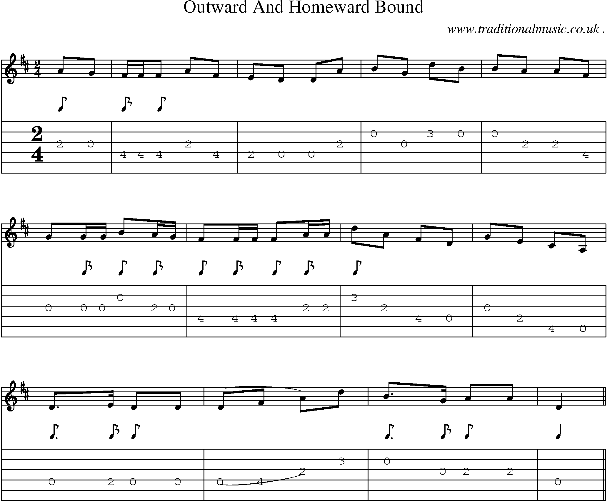 Sheet-Music and Guitar Tabs for Outward And Homeward Bound