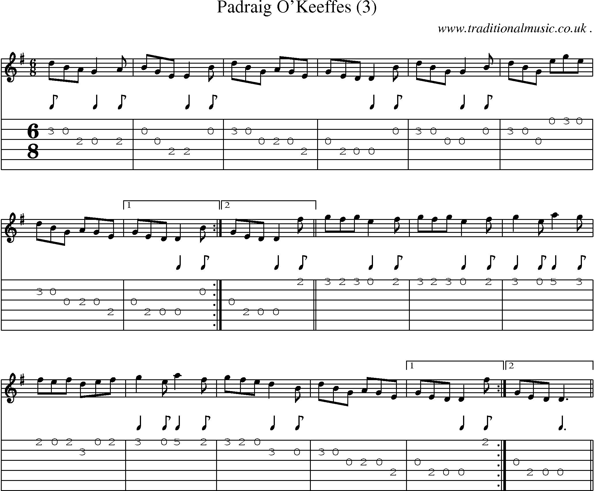 Sheet-Music and Guitar Tabs for Padraig Okeeffes (3)