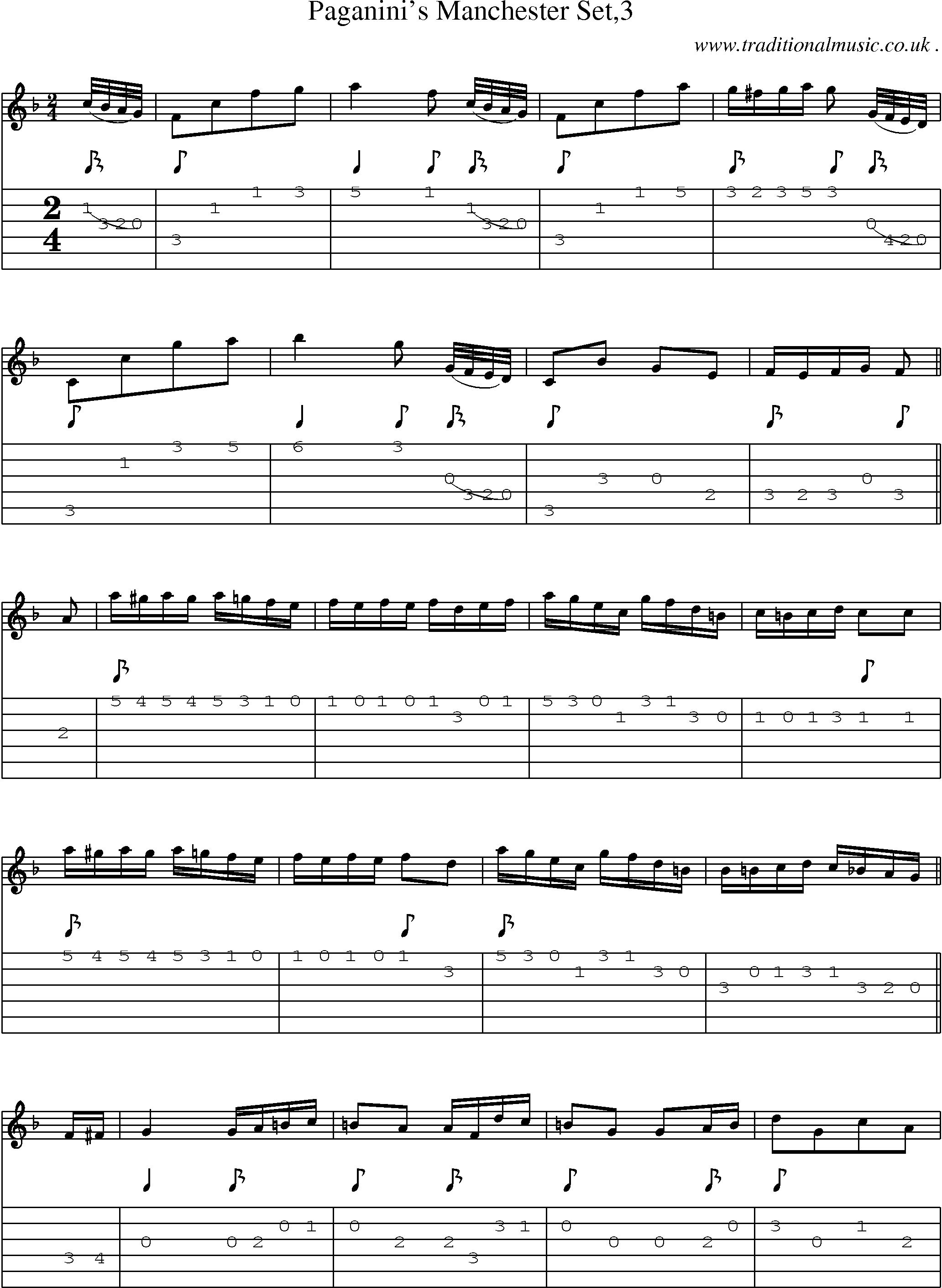Sheet-Music and Guitar Tabs for Paganinis Manchester Set3