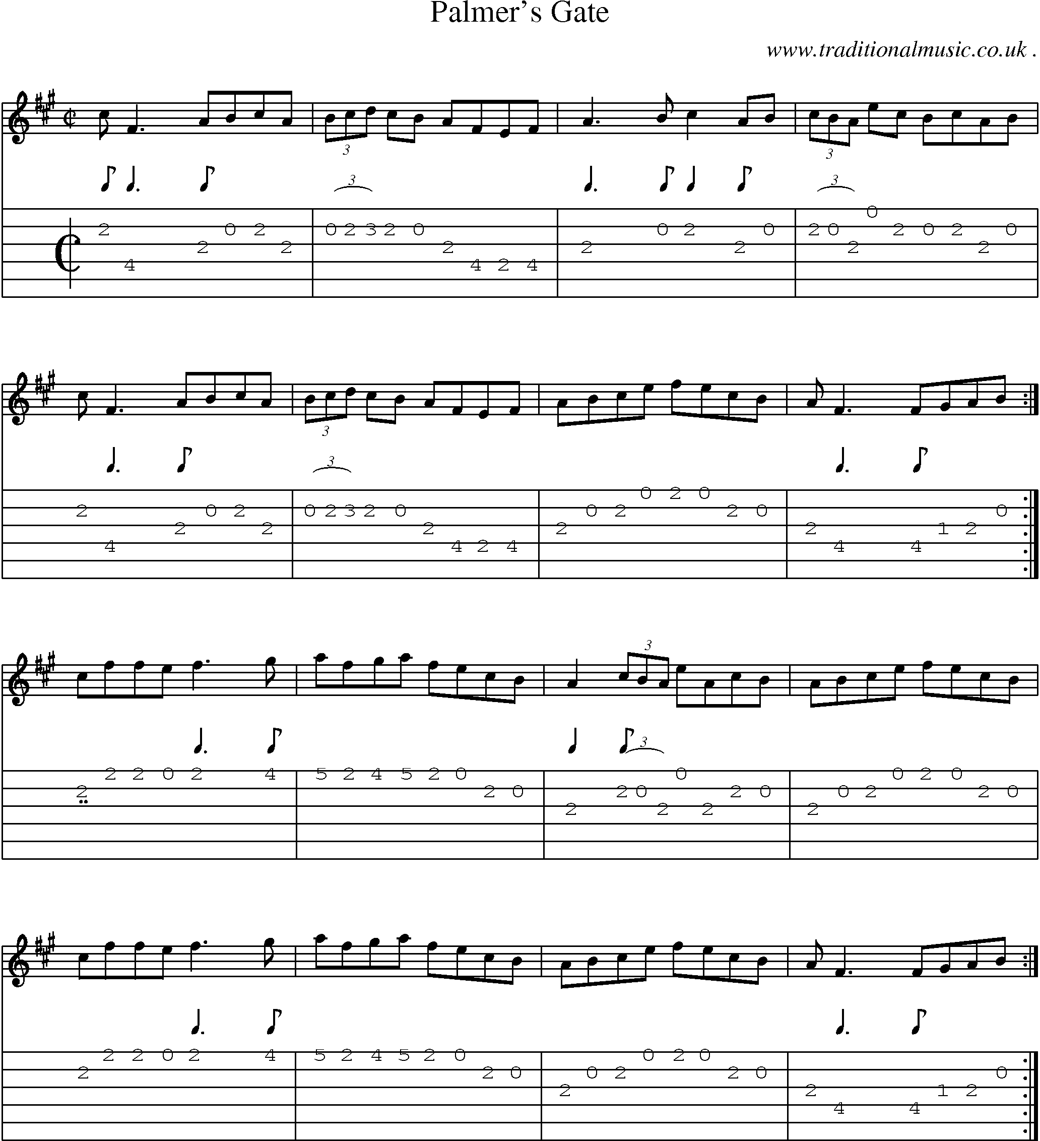 Sheet-Music and Guitar Tabs for Palmers Gate