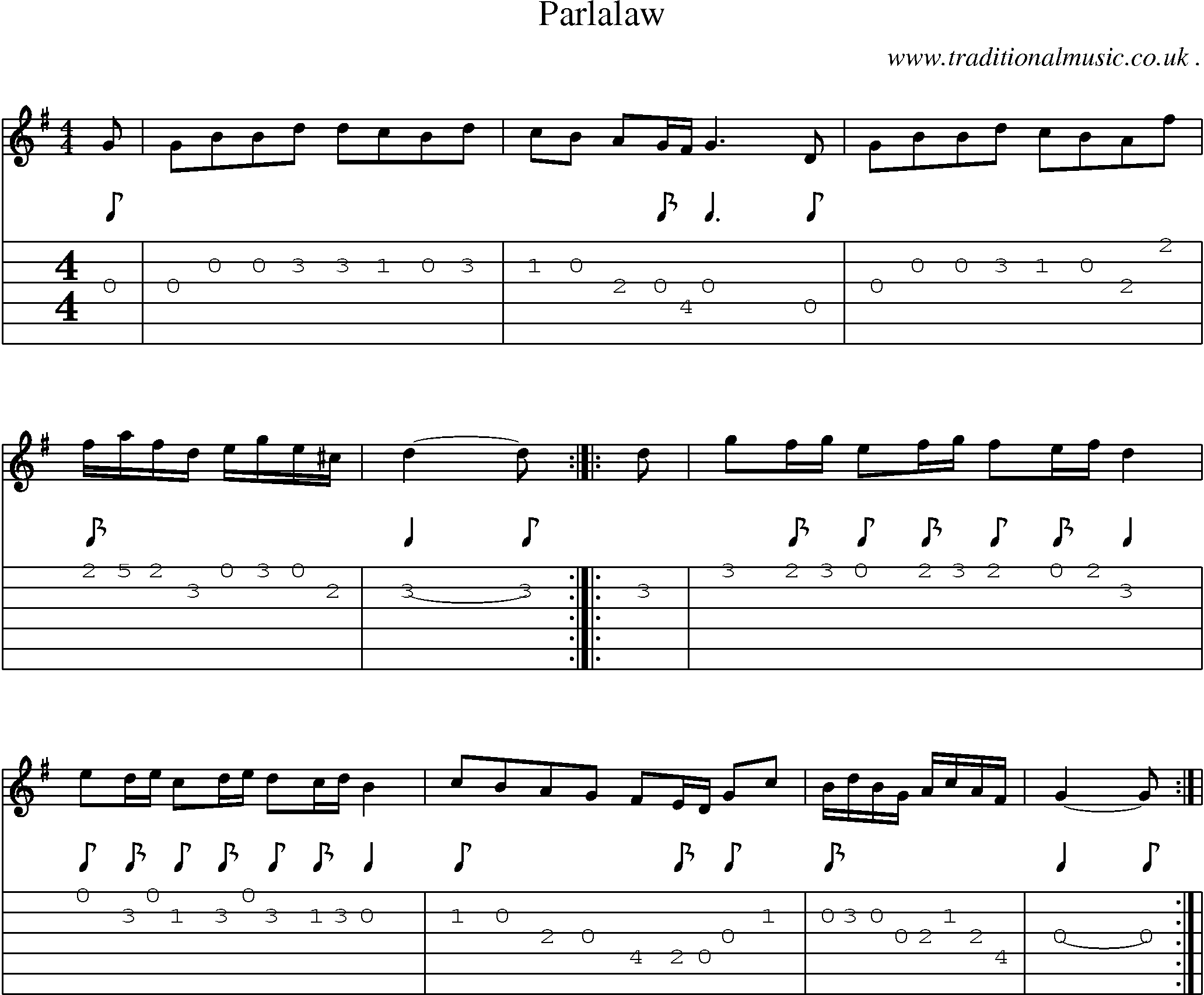 Sheet-Music and Guitar Tabs for Parlalaw