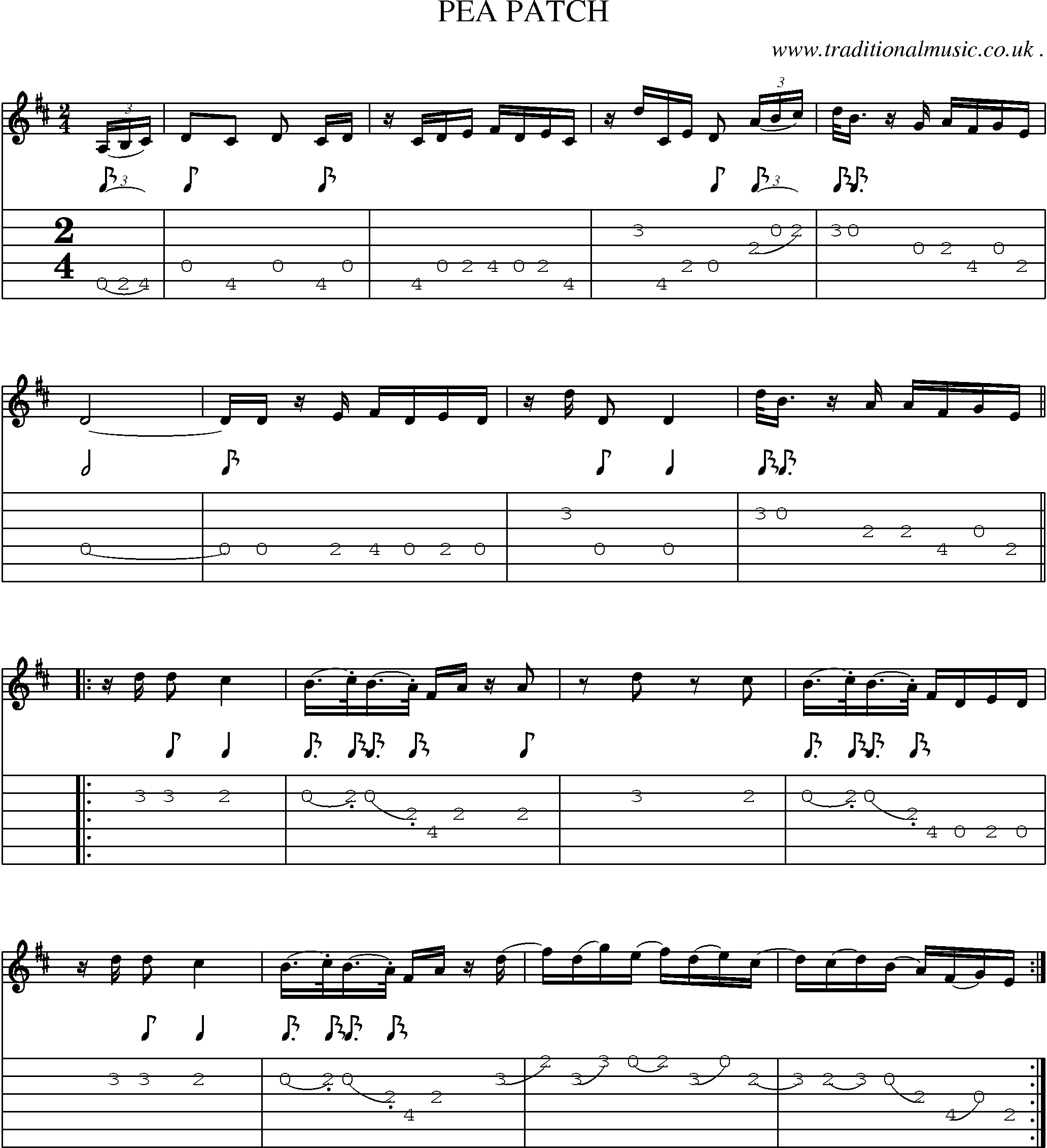Sheet-Music and Guitar Tabs for Pea Patch