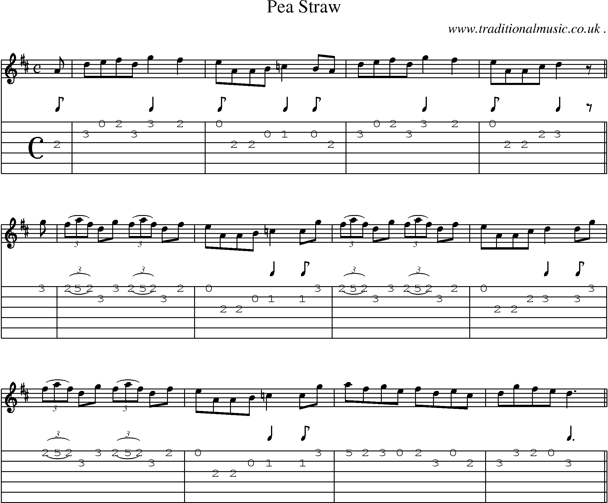 Sheet-Music and Guitar Tabs for Pea Straw