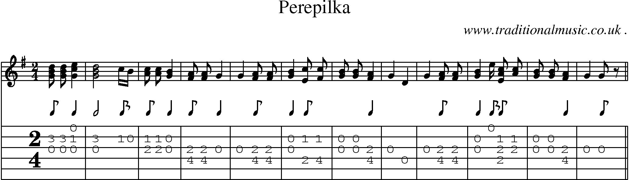 Sheet-Music and Guitar Tabs for Perepilka