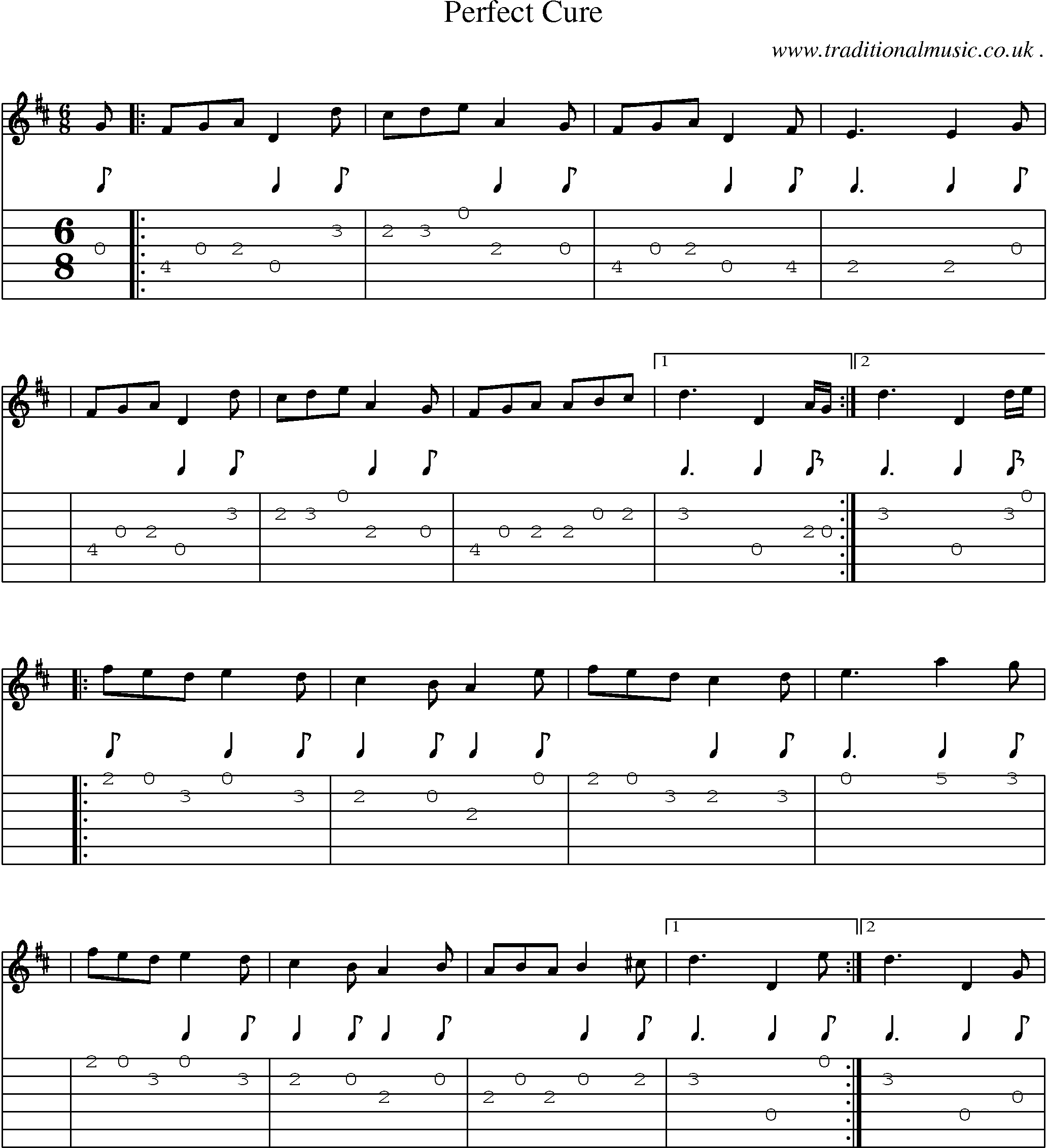 Sheet-Music and Guitar Tabs for Perfect Cure