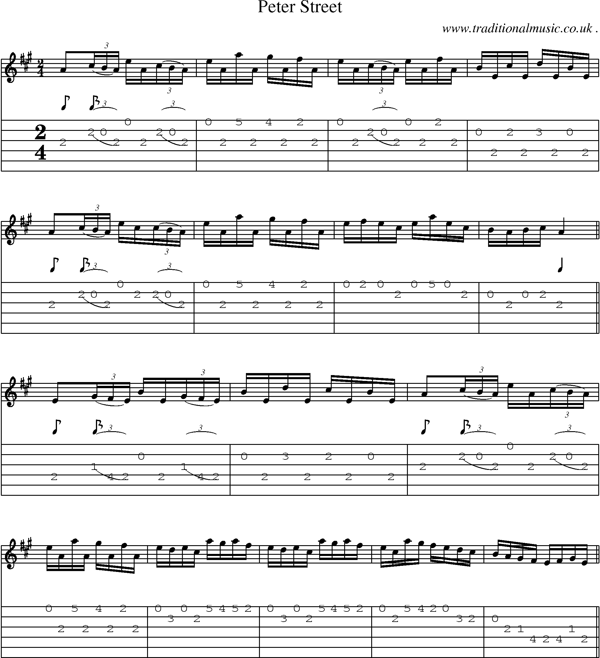 Sheet-Music and Guitar Tabs for Peter Street