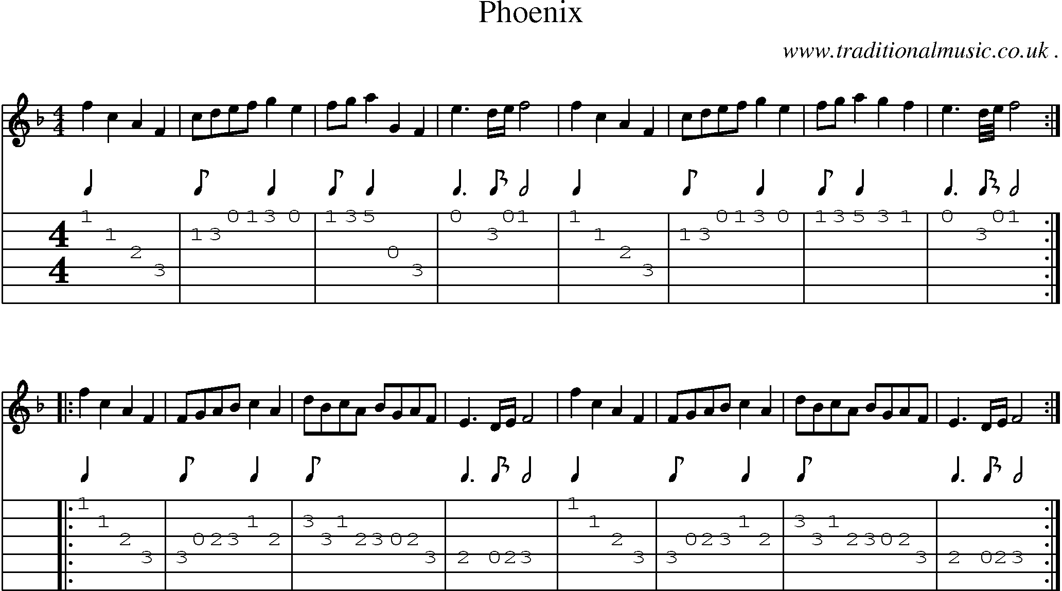 Sheet-Music and Guitar Tabs for Phoenix