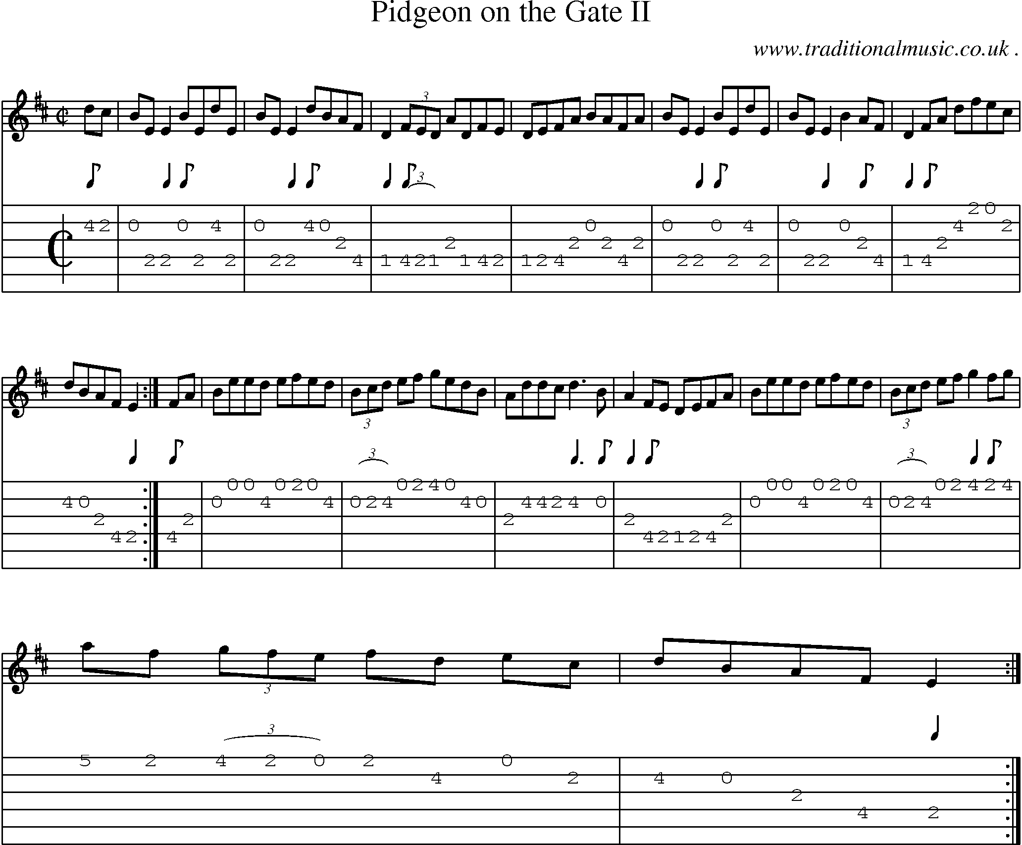 Sheet-Music and Guitar Tabs for Pidgeon On The Gate Ii