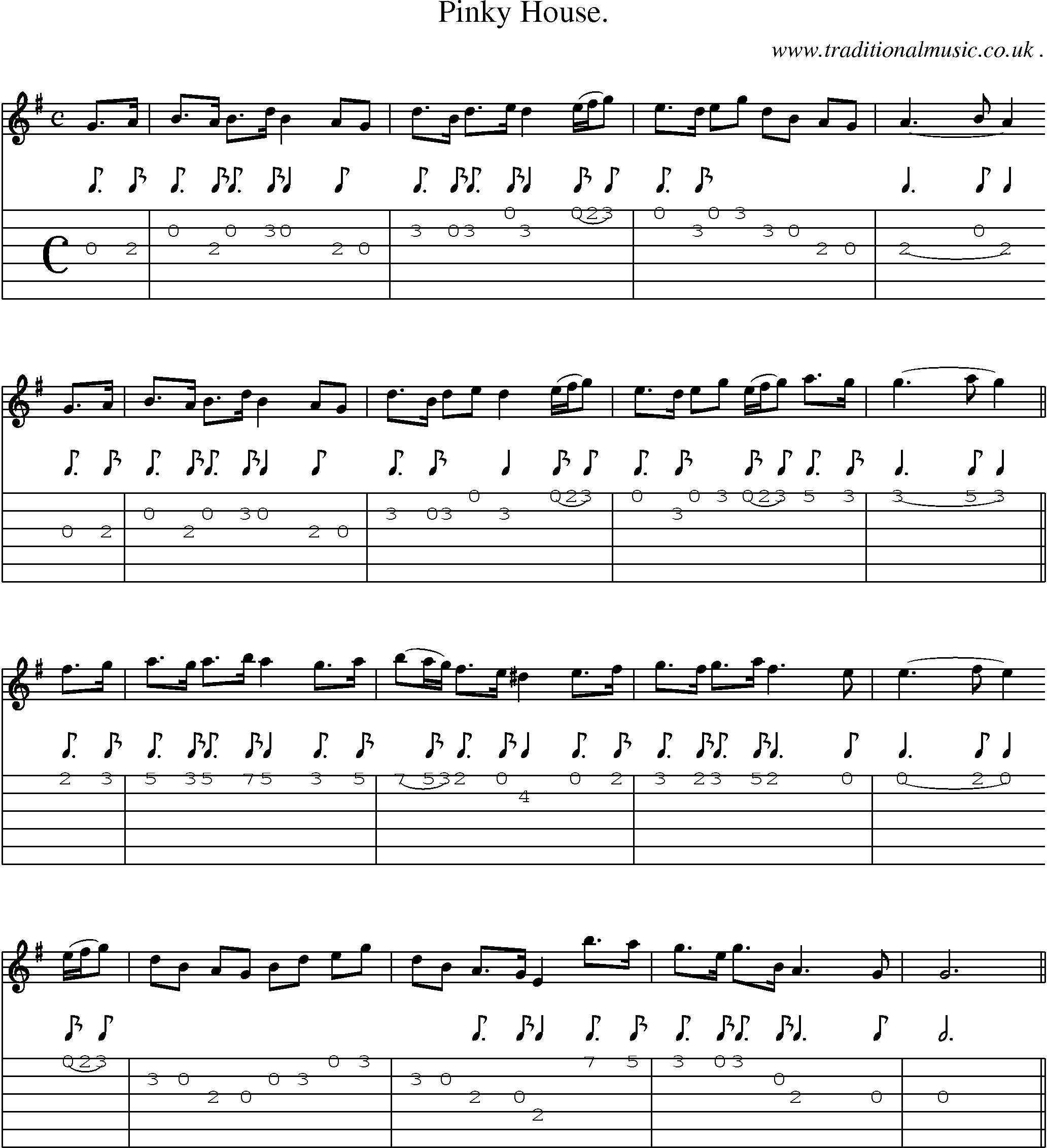 Sheet-Music and Guitar Tabs for Pinky House