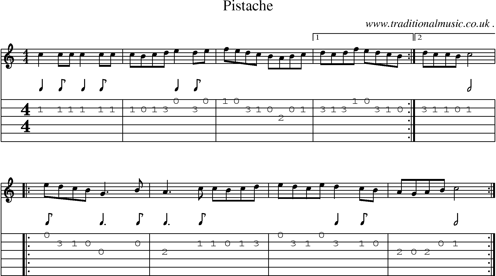 Sheet-Music and Guitar Tabs for Pistache
