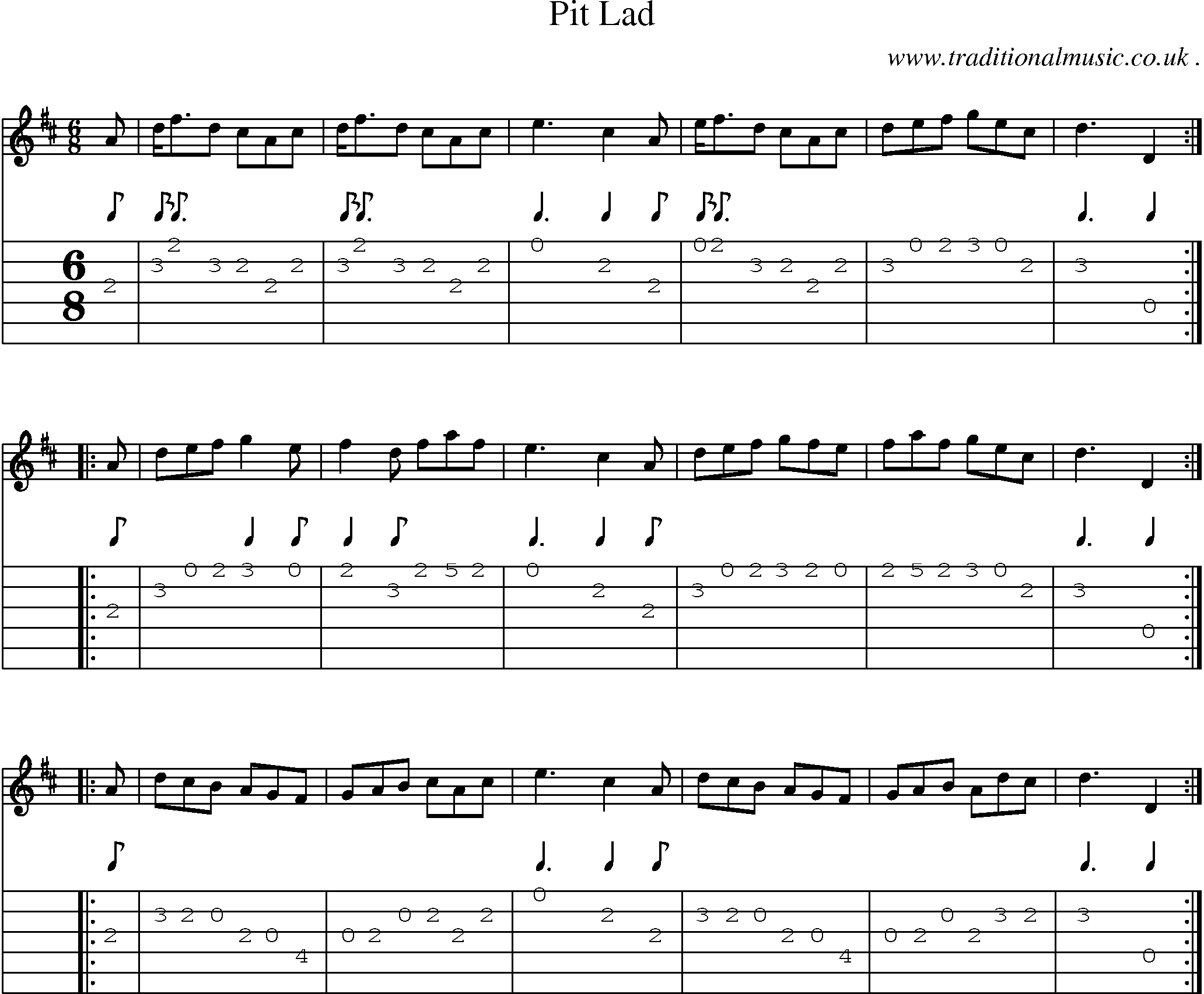 Sheet-Music and Guitar Tabs for Pit Lad