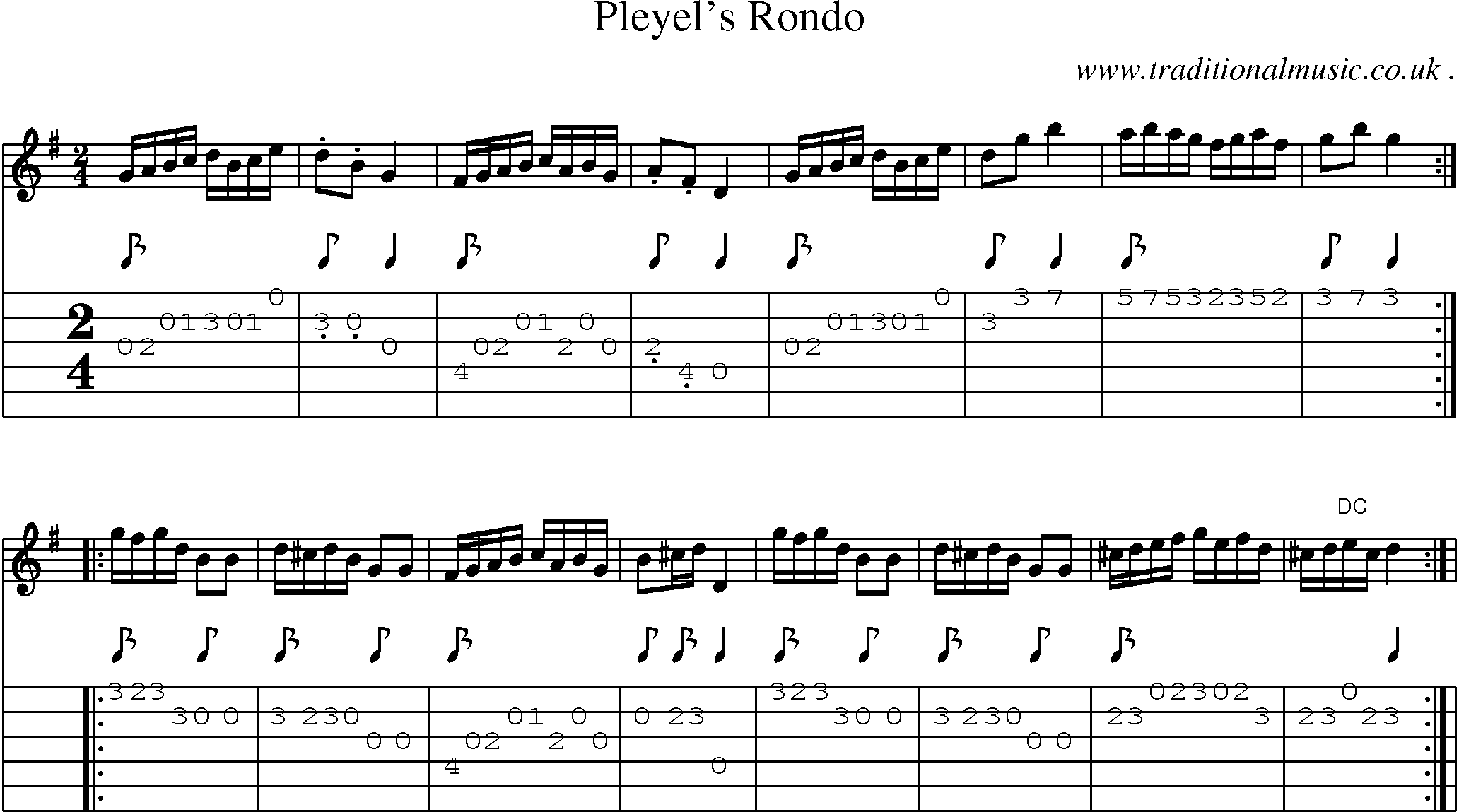 Sheet-Music and Guitar Tabs for Pleyels Rondo