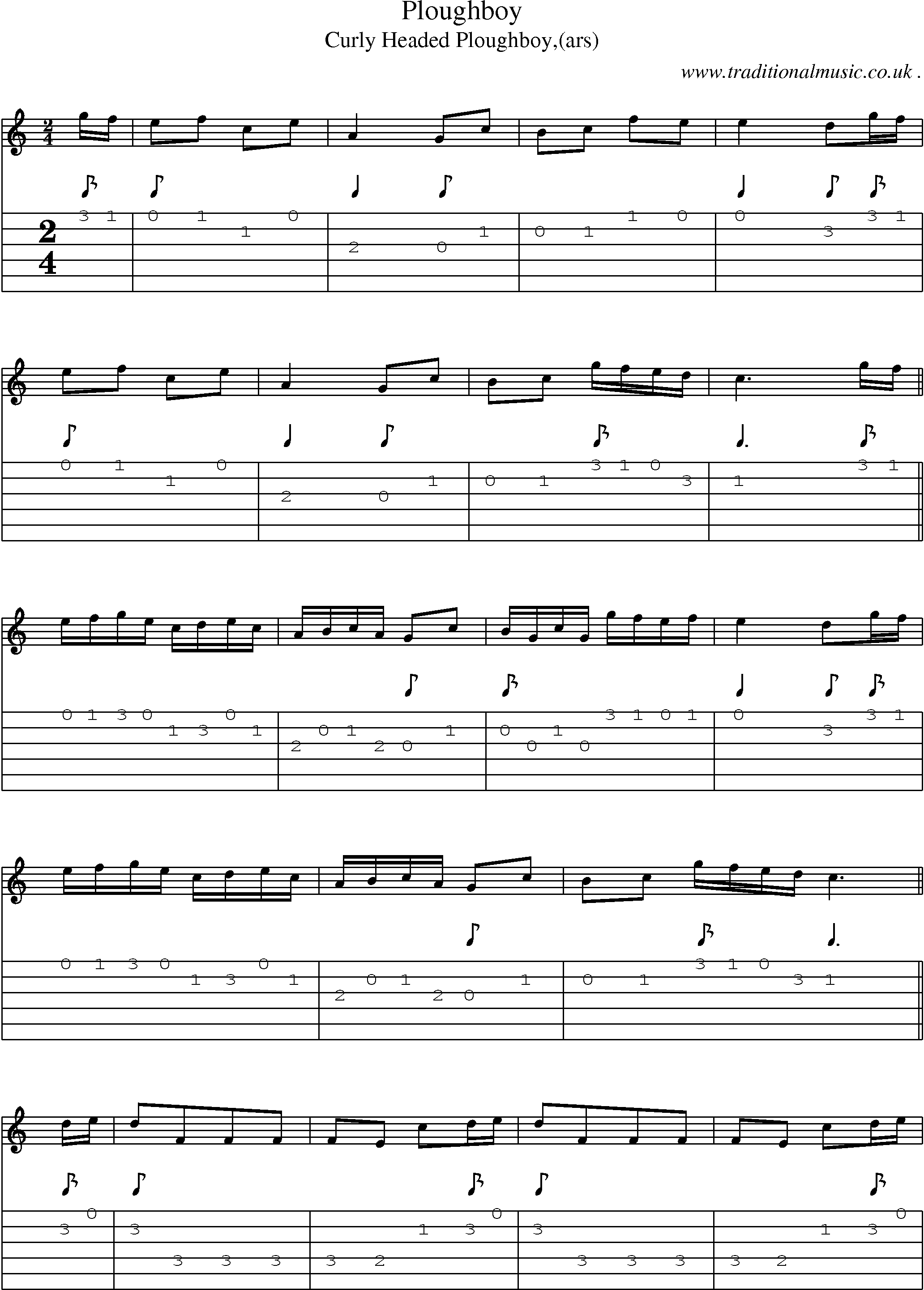 Sheet-Music and Guitar Tabs for Ploughboy