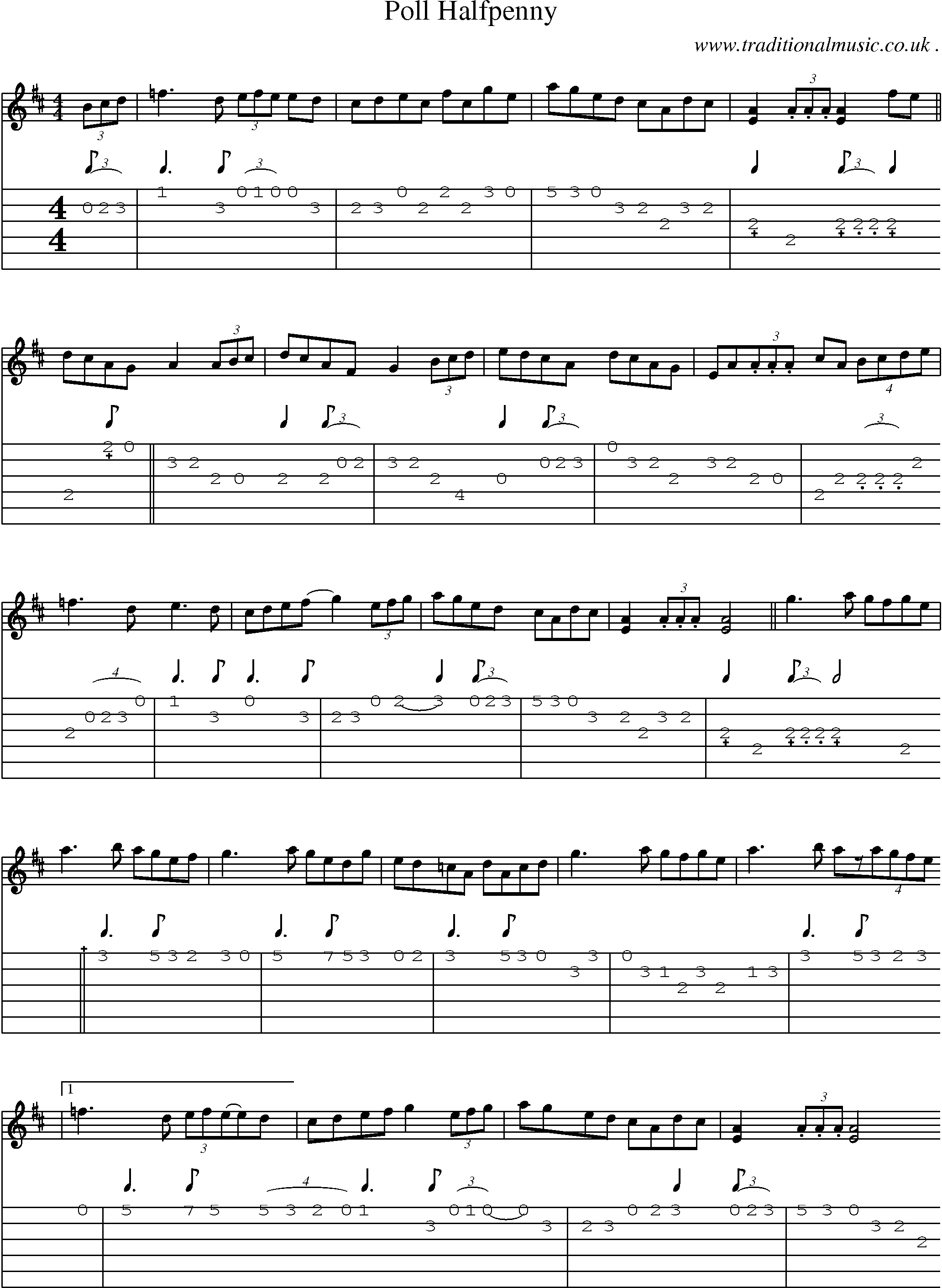 Sheet-Music and Guitar Tabs for Poll Halfpenny