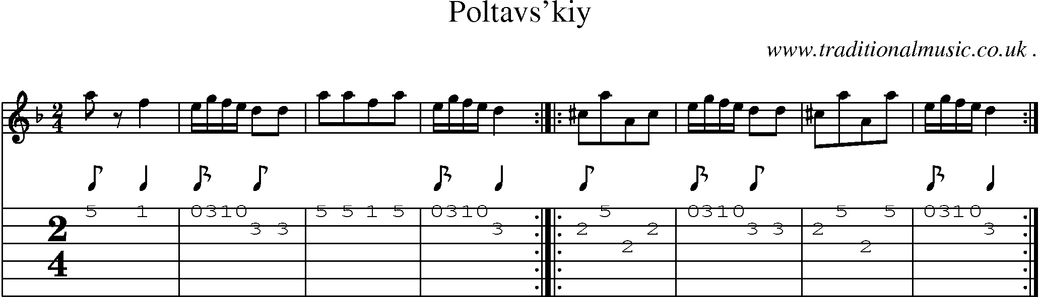 Sheet-Music and Guitar Tabs for Poltavskiy