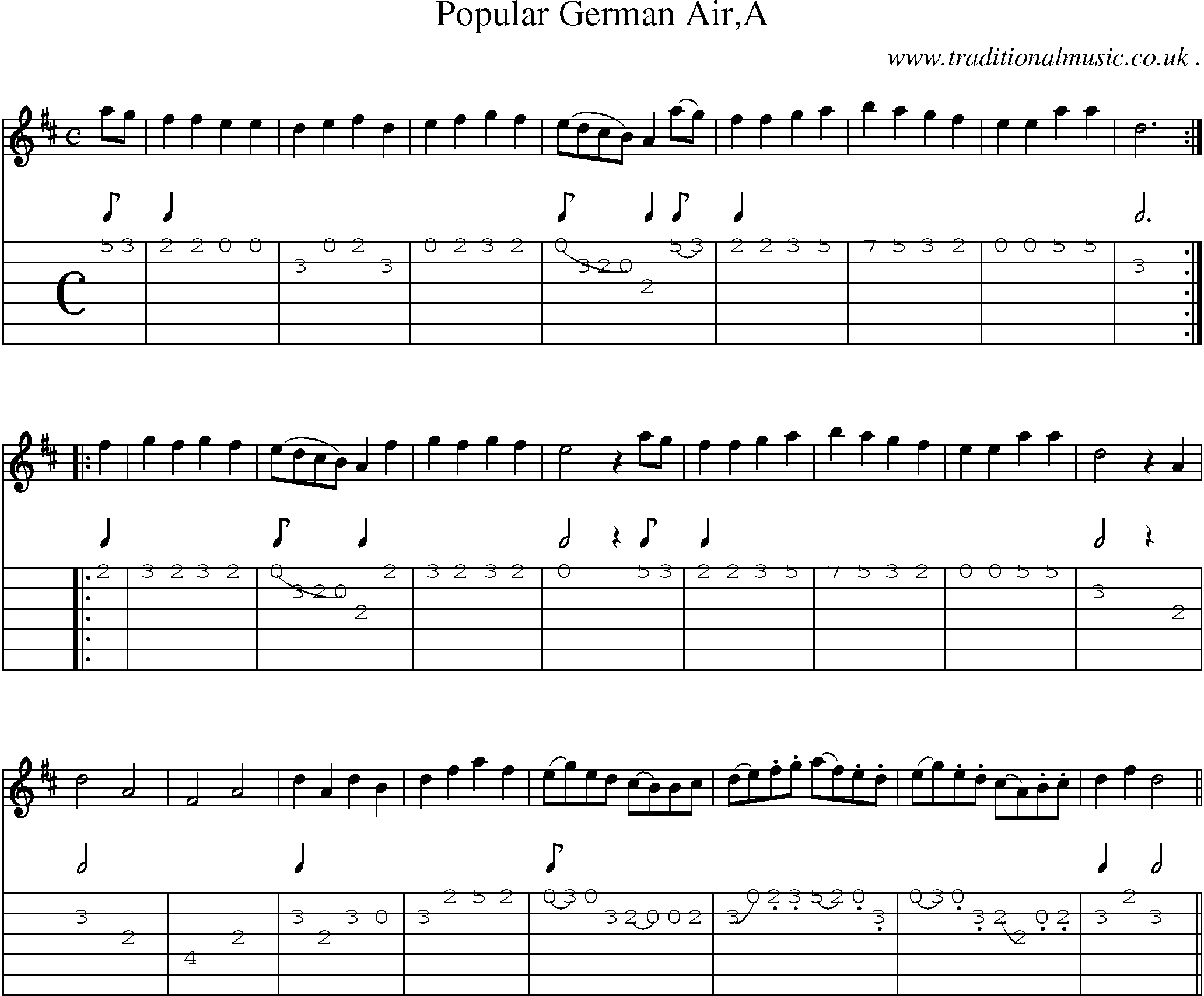 Sheet-Music and Guitar Tabs for Popular German Aira