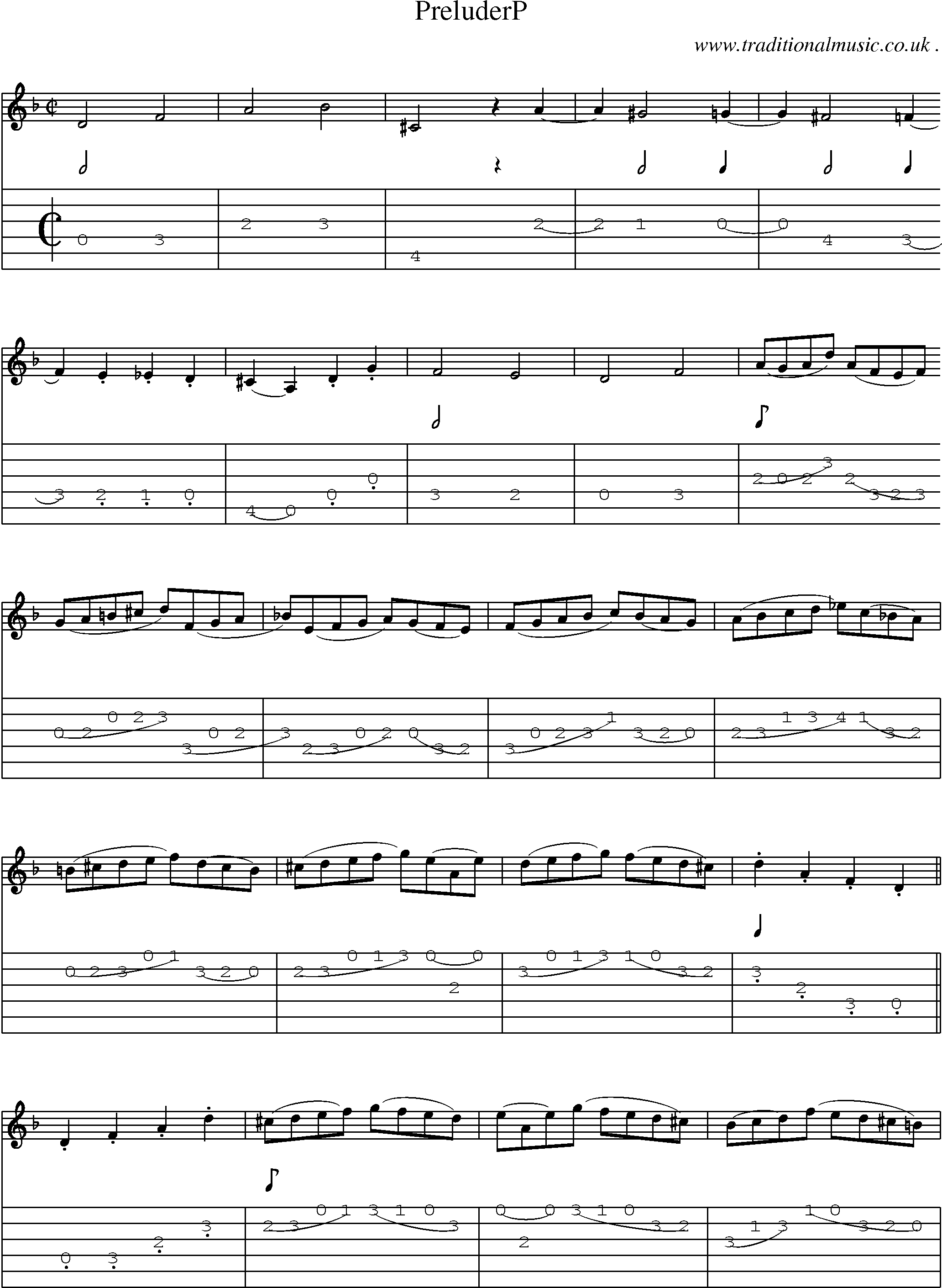 Sheet-Music and Guitar Tabs for Preluderp