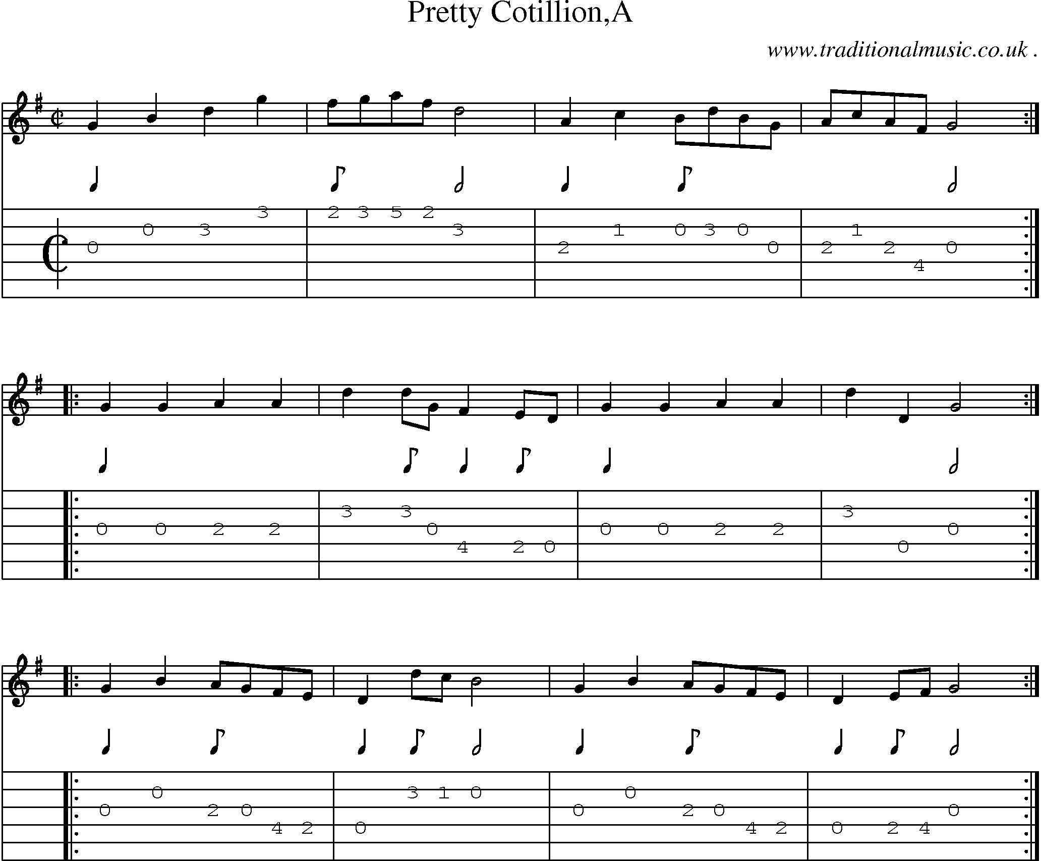 Sheet-Music and Guitar Tabs for Pretty Cotilliona
