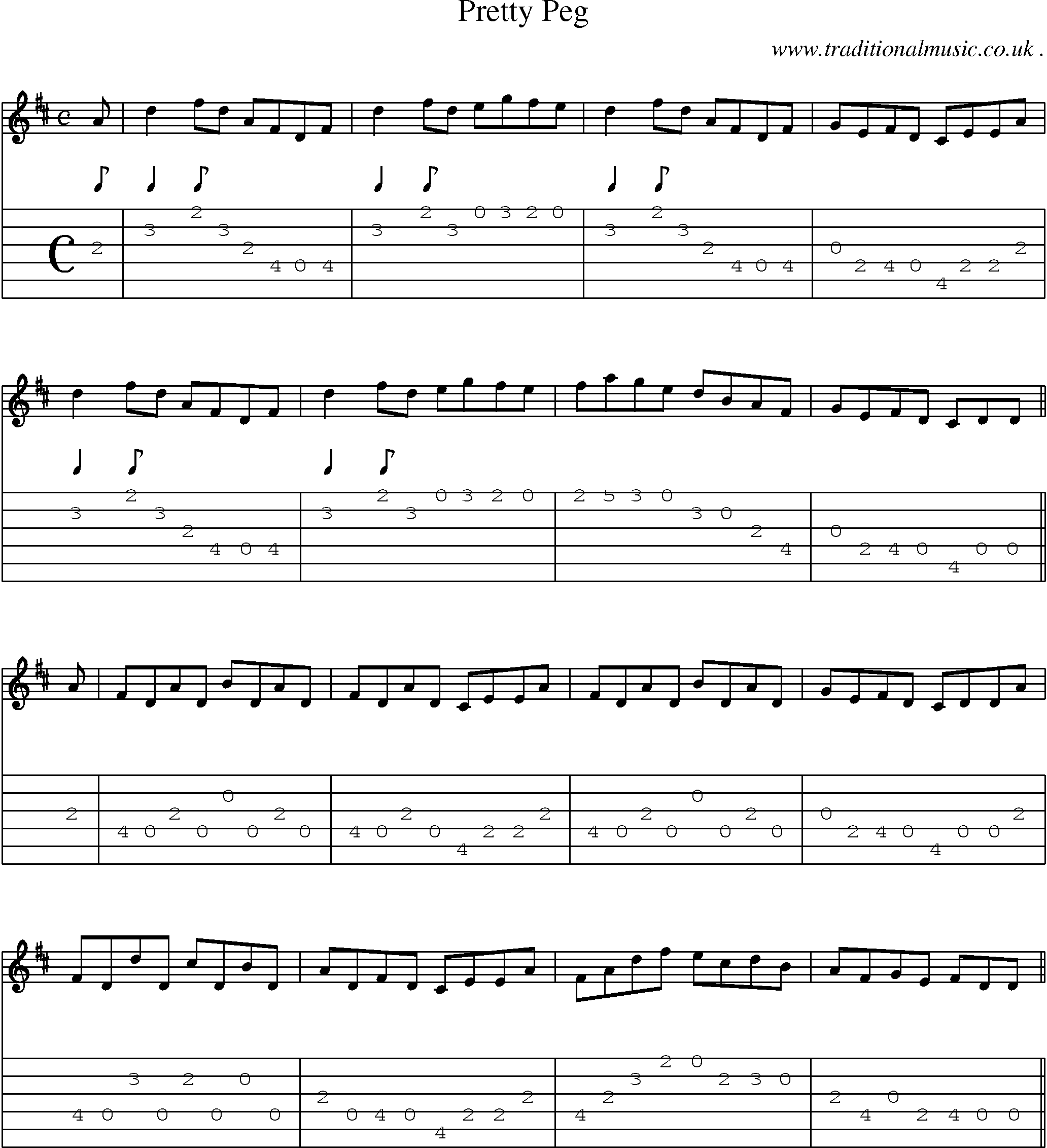 Sheet-Music and Guitar Tabs for Pretty Peg