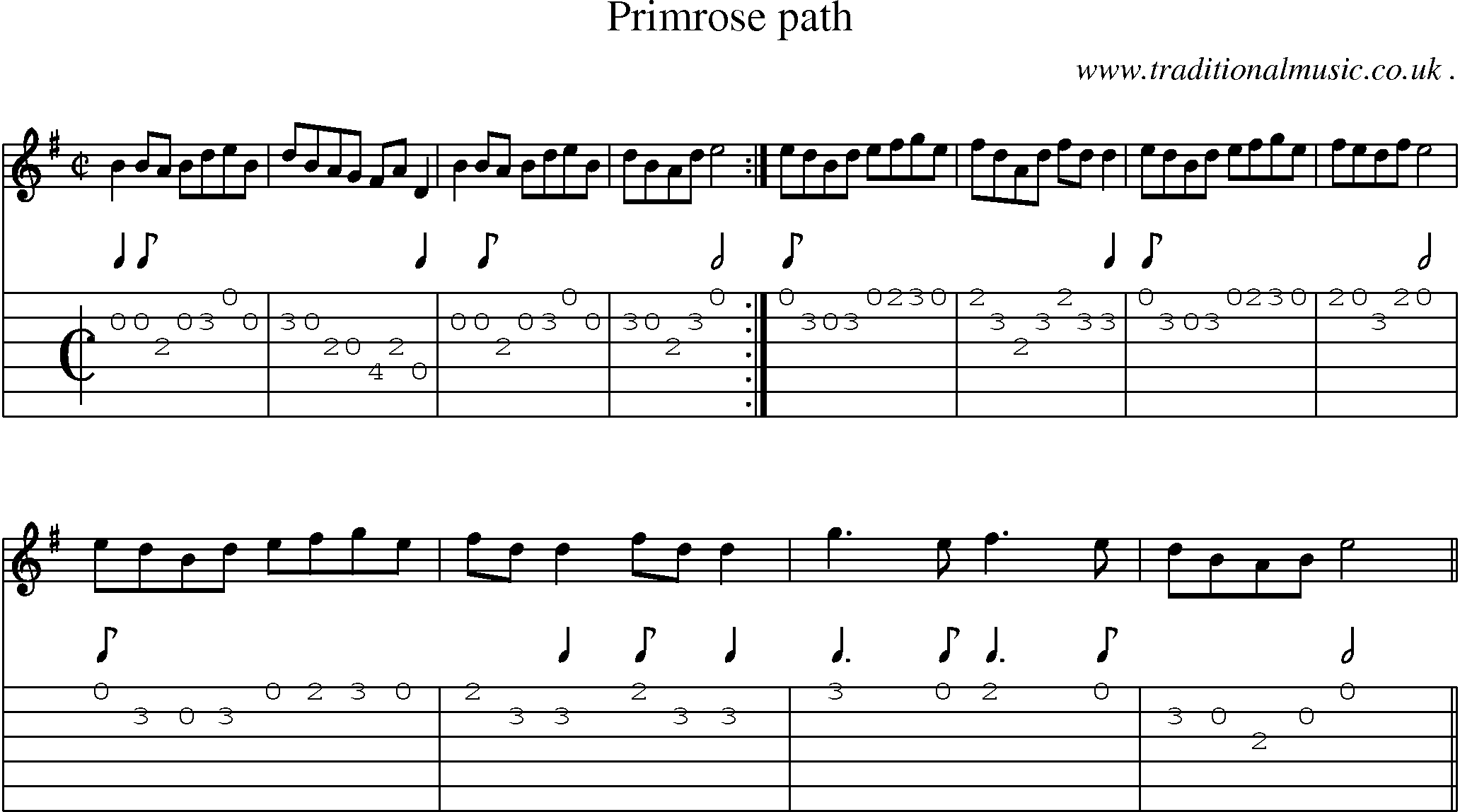 Sheet-Music and Guitar Tabs for Primrose Path