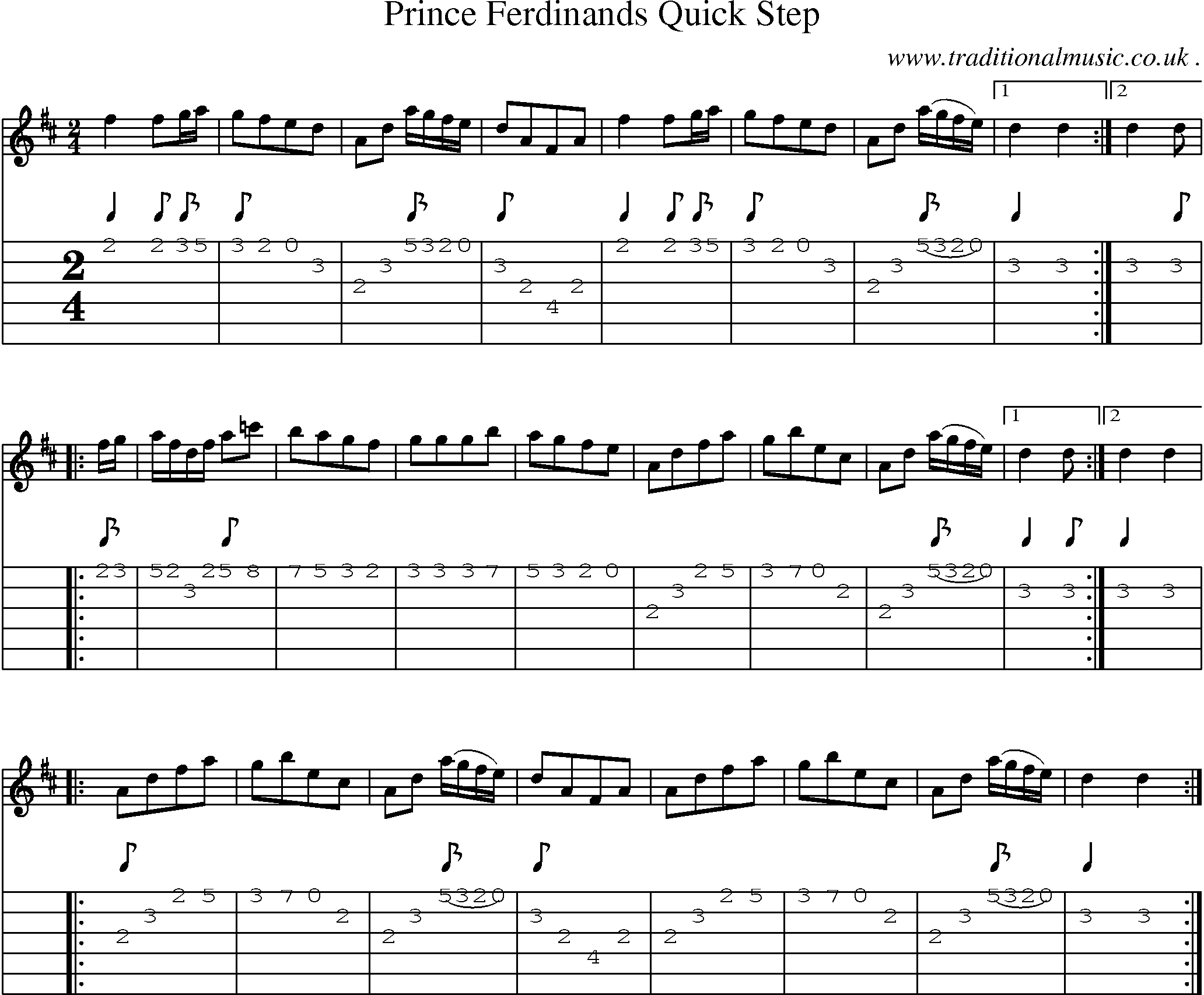 Sheet-Music and Guitar Tabs for Prince Ferdinands Quick Step