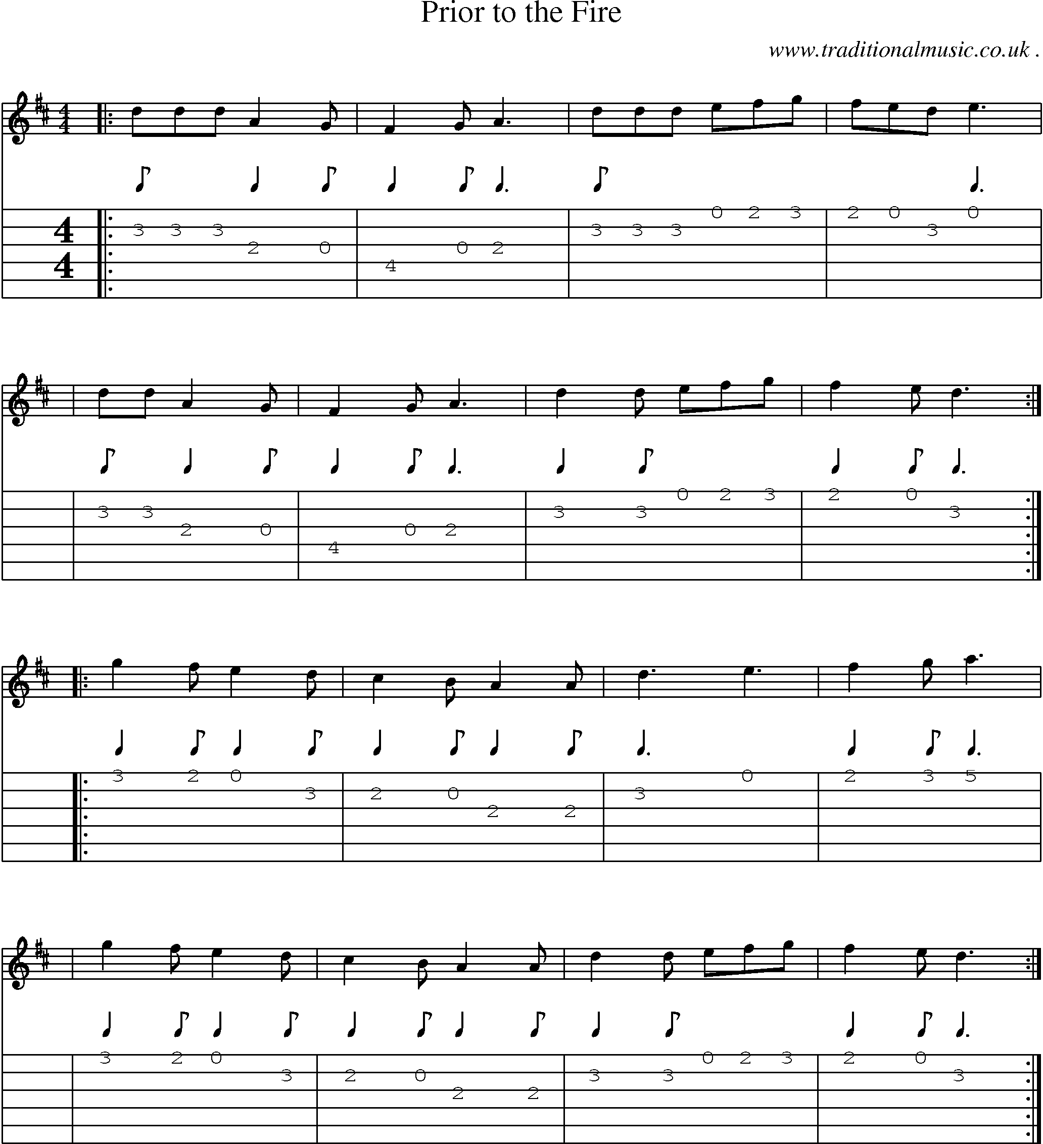 Sheet-Music and Guitar Tabs for Prior To The Fire