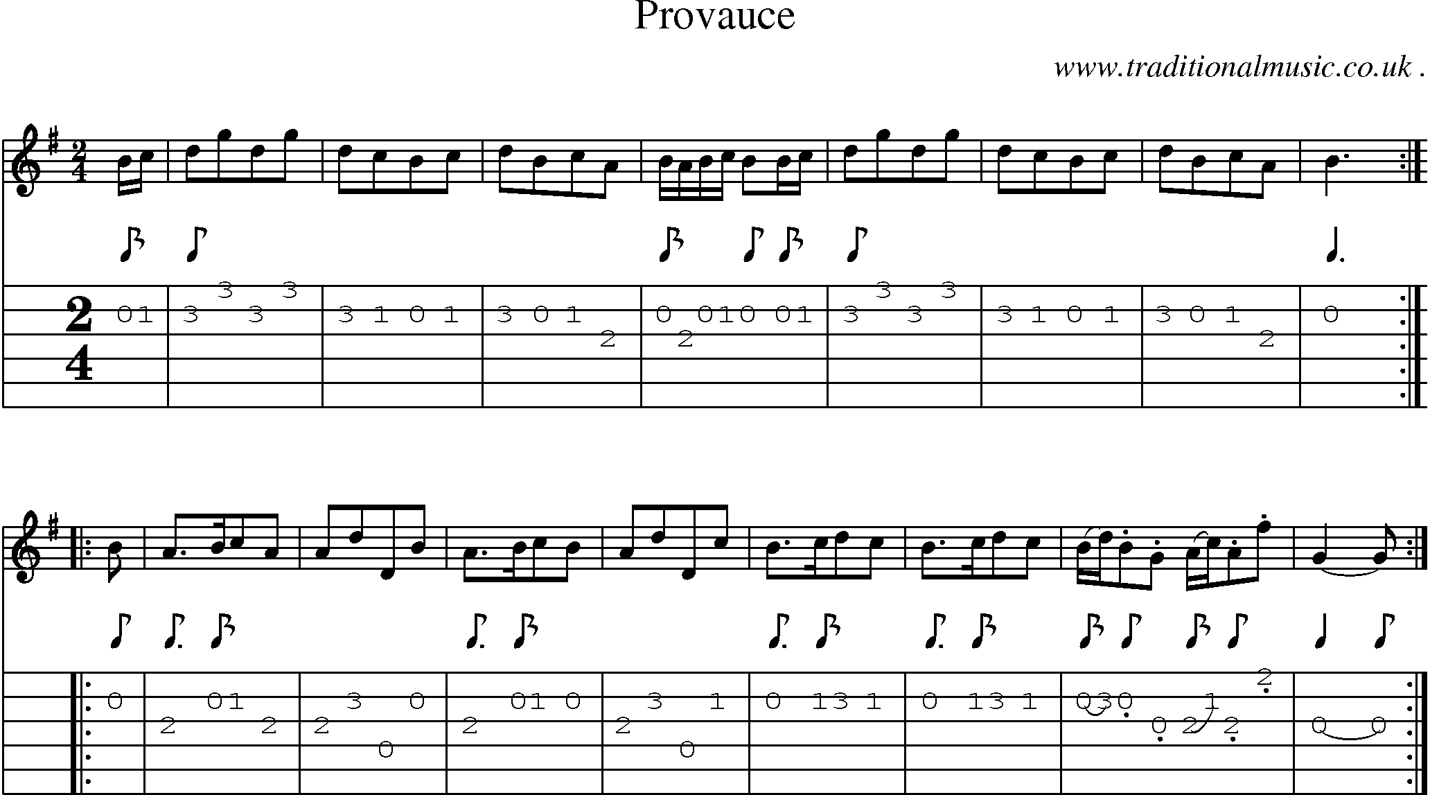 Sheet-Music and Guitar Tabs for Provauce