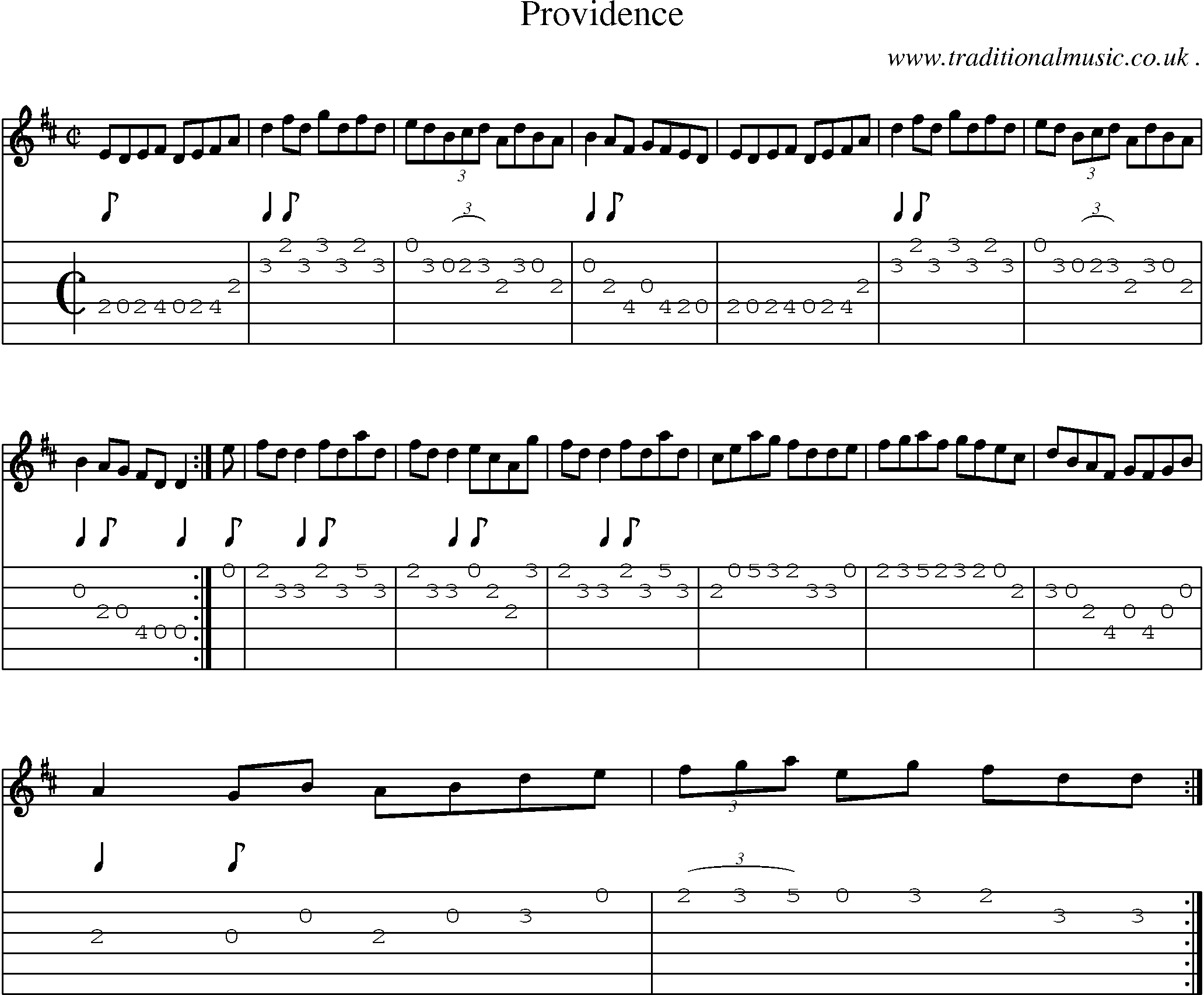 Sheet-Music and Guitar Tabs for Providence