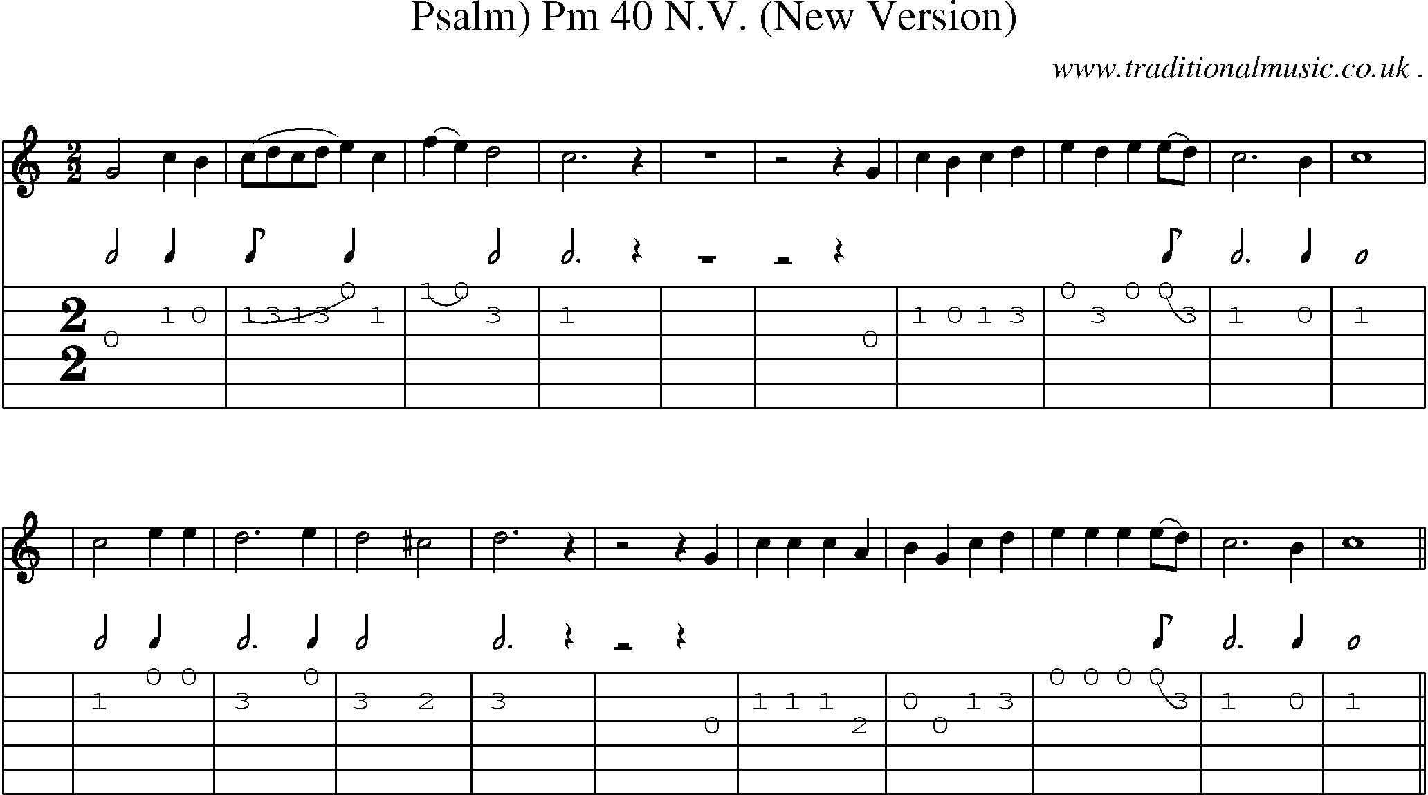 Sheet-Music and Guitar Tabs for Psalm) Pm 40 Nv (new Version)