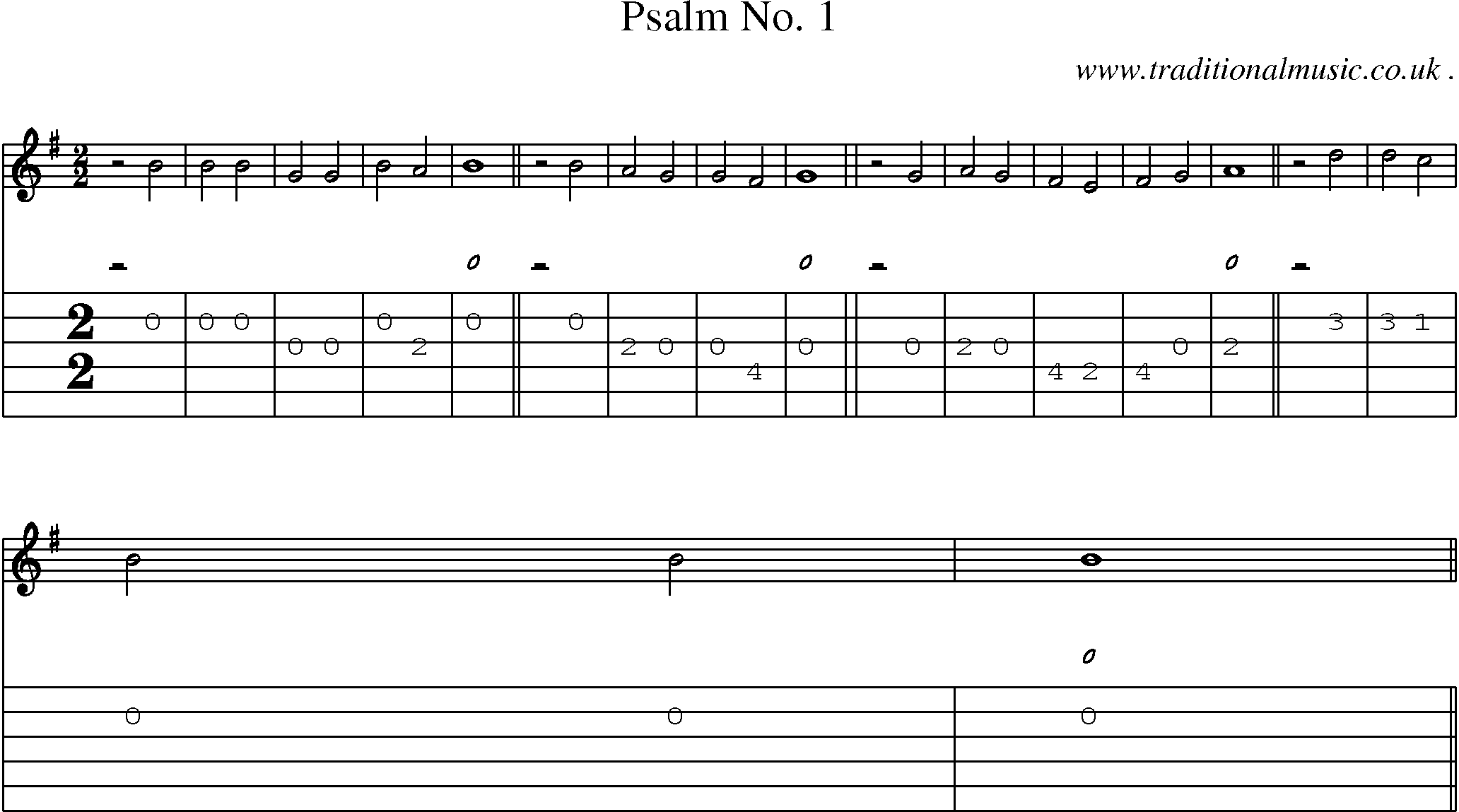 Sheet-Music and Guitar Tabs for Psalm No 1