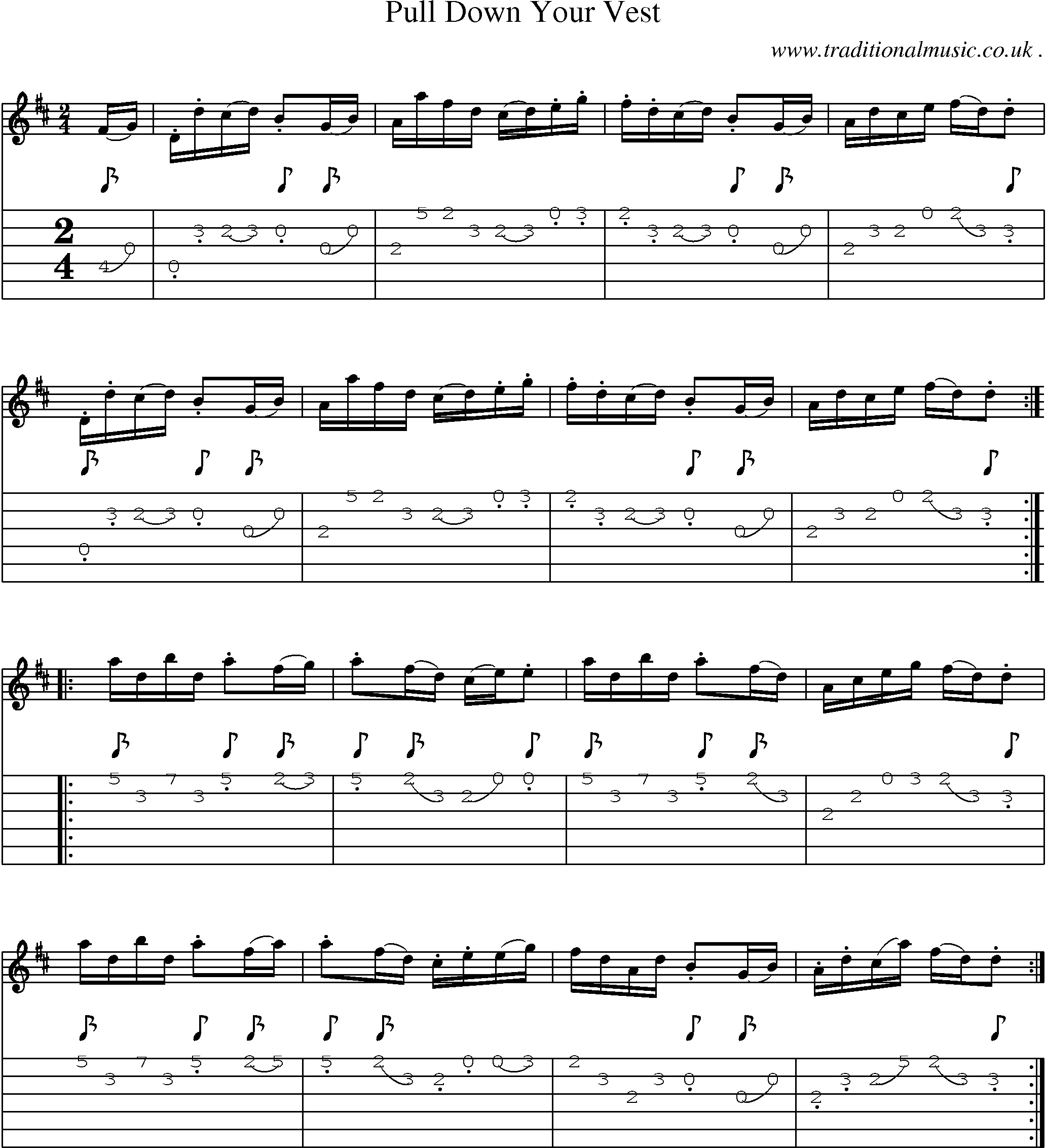 Sheet-Music and Guitar Tabs for Pull Down Your Vest