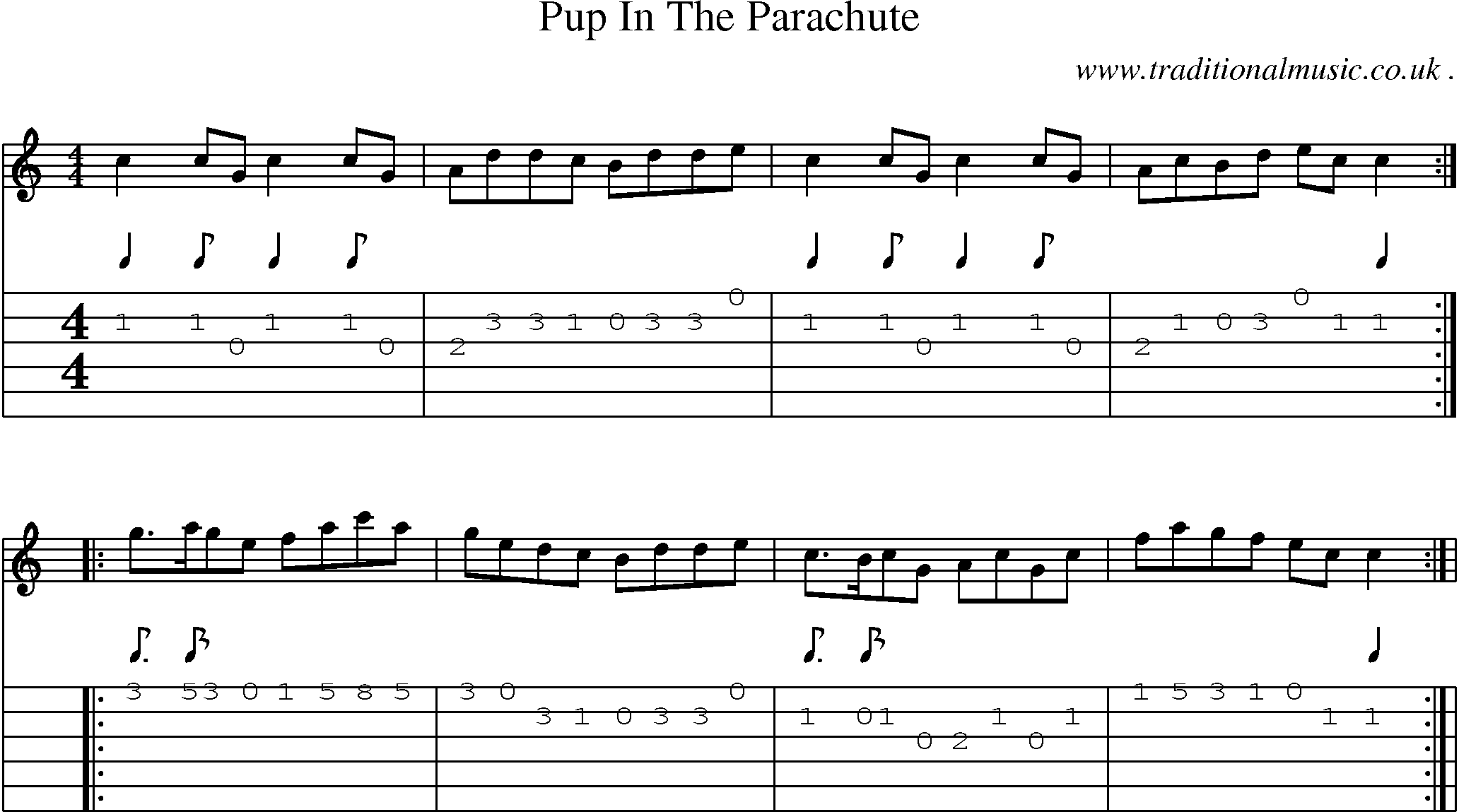 Sheet-Music and Guitar Tabs for Pup In The Parachute