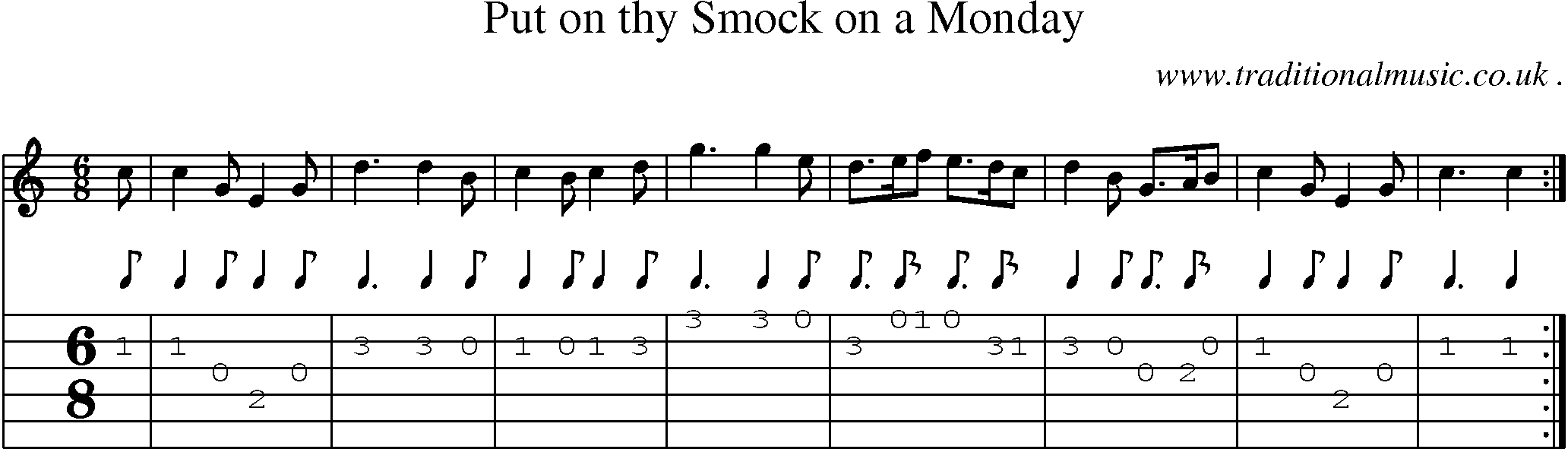 Sheet-Music and Guitar Tabs for Put On Thy Smock On A Monday