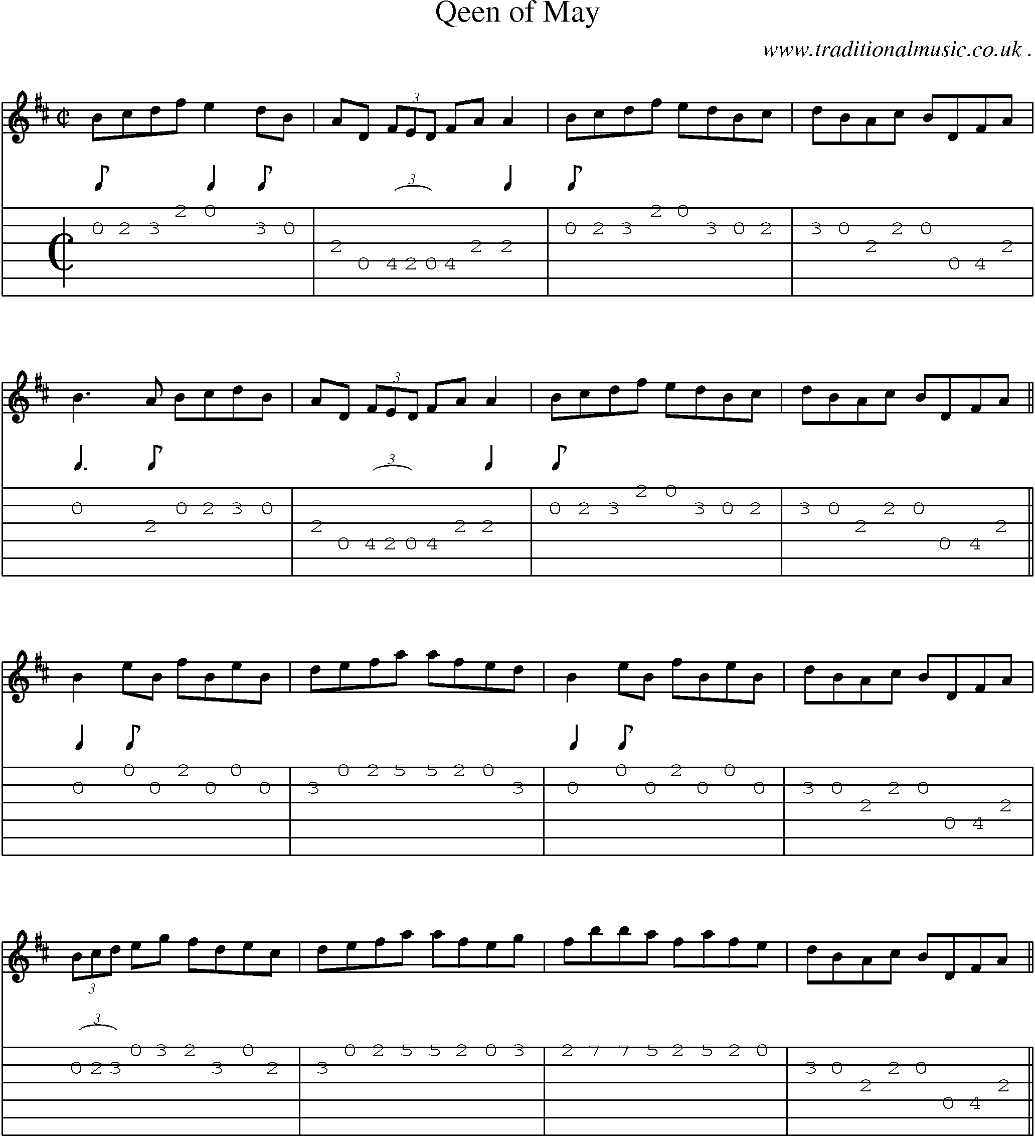 Sheet-Music and Guitar Tabs for Qeen Of May