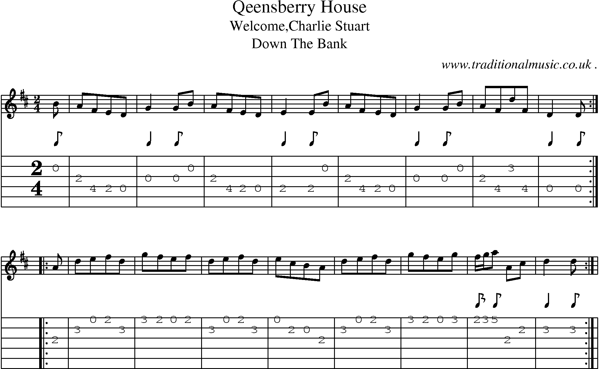 Sheet-Music and Guitar Tabs for Qeensberry House