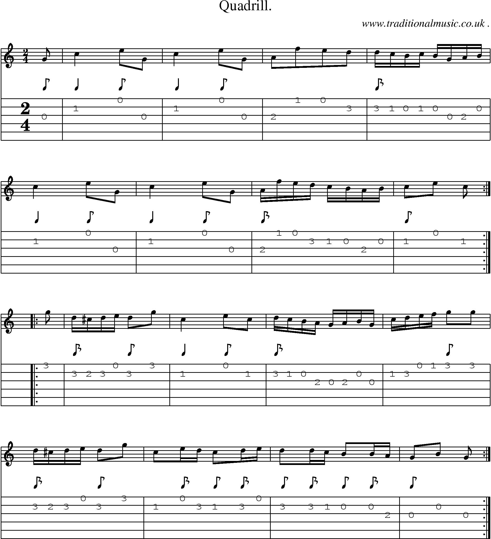 Sheet-Music and Guitar Tabs for Quadrill