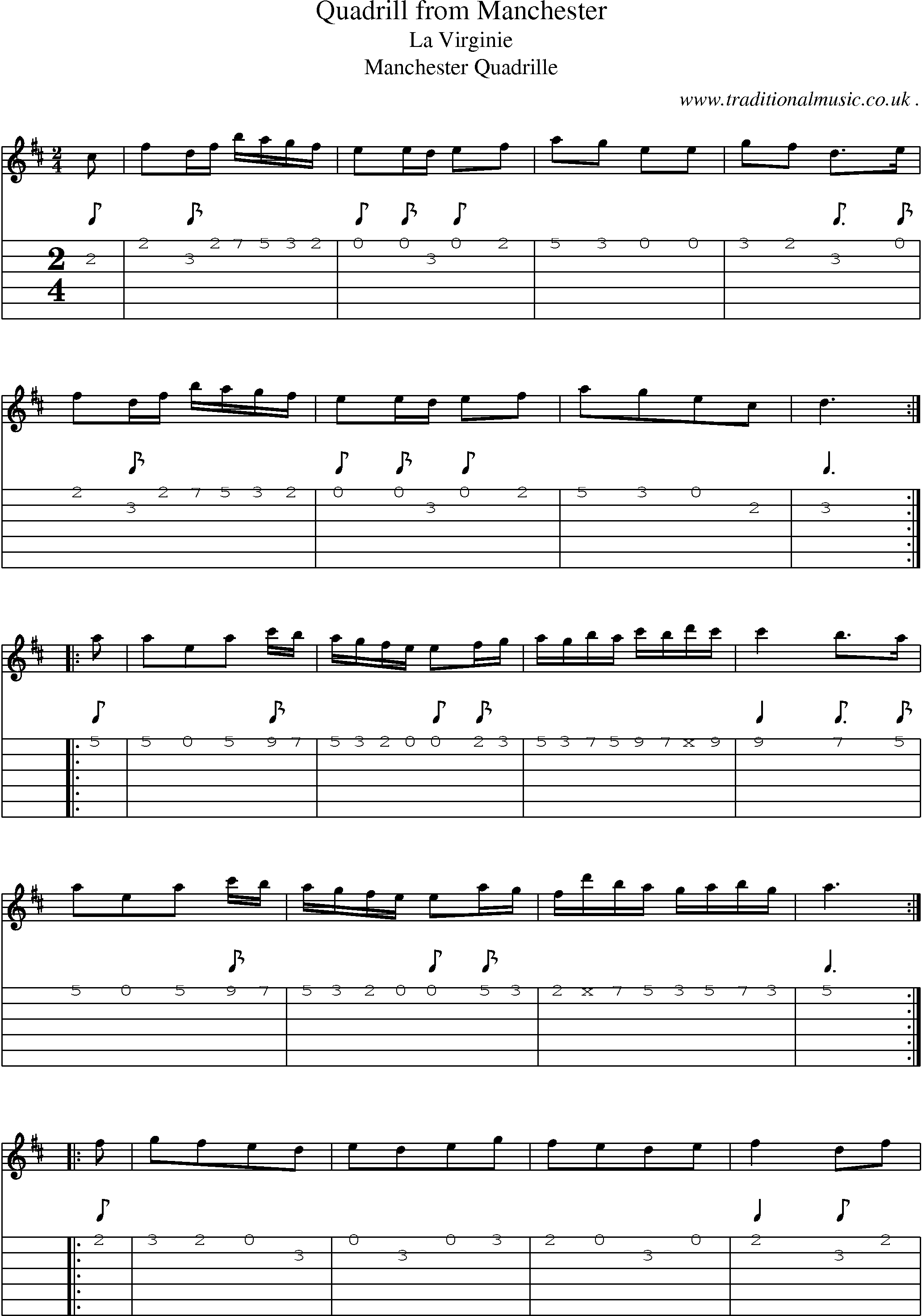 Sheet-Music and Guitar Tabs for Quadrill From Manchester