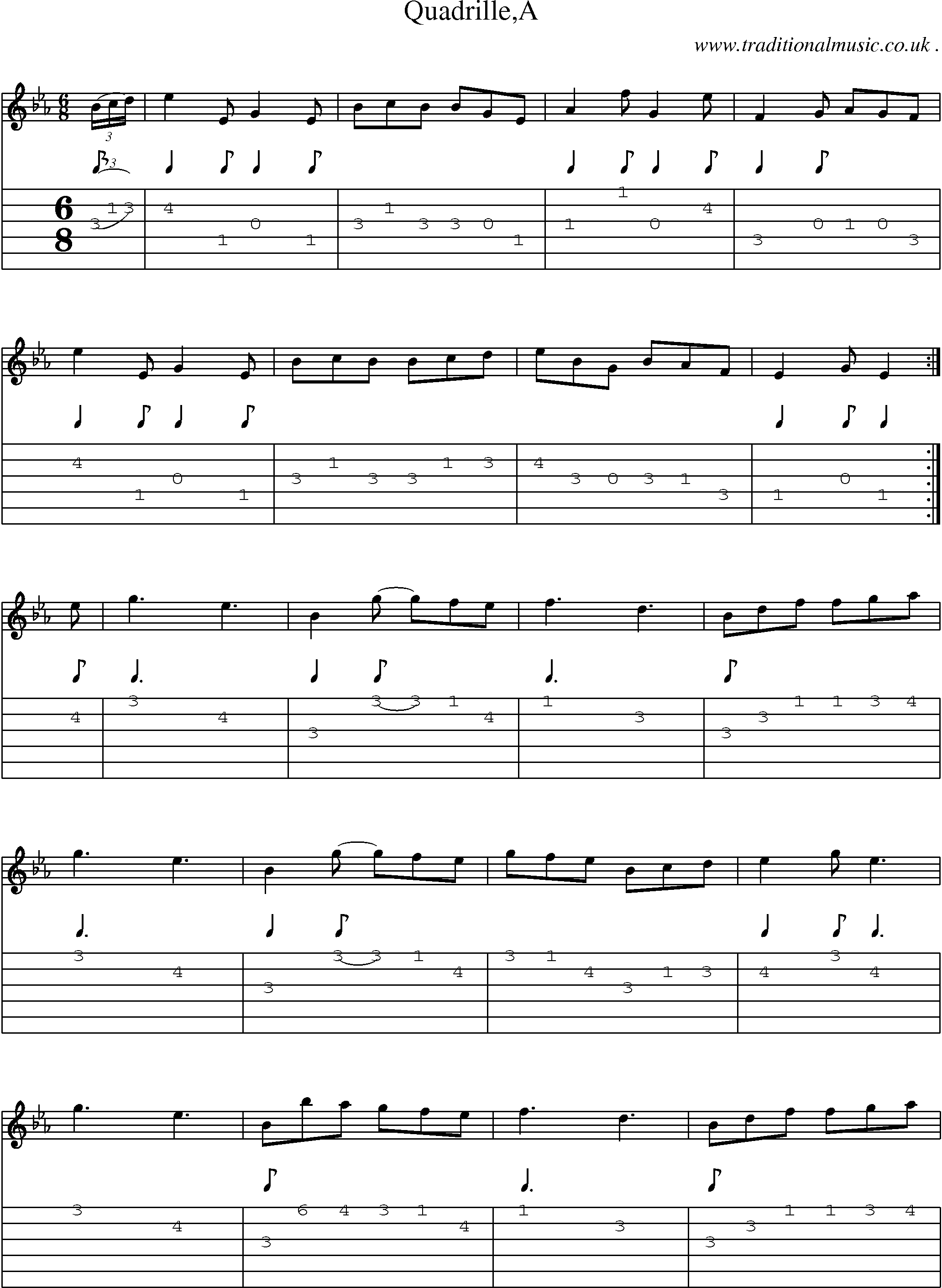 Sheet-Music and Guitar Tabs for Quadrillea