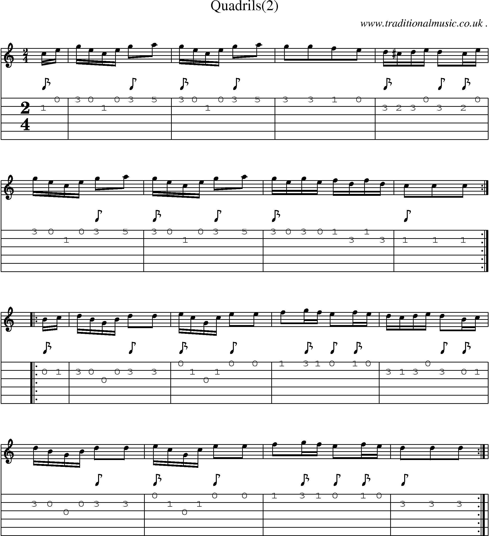 Sheet-Music and Guitar Tabs for Quadrils(2)
