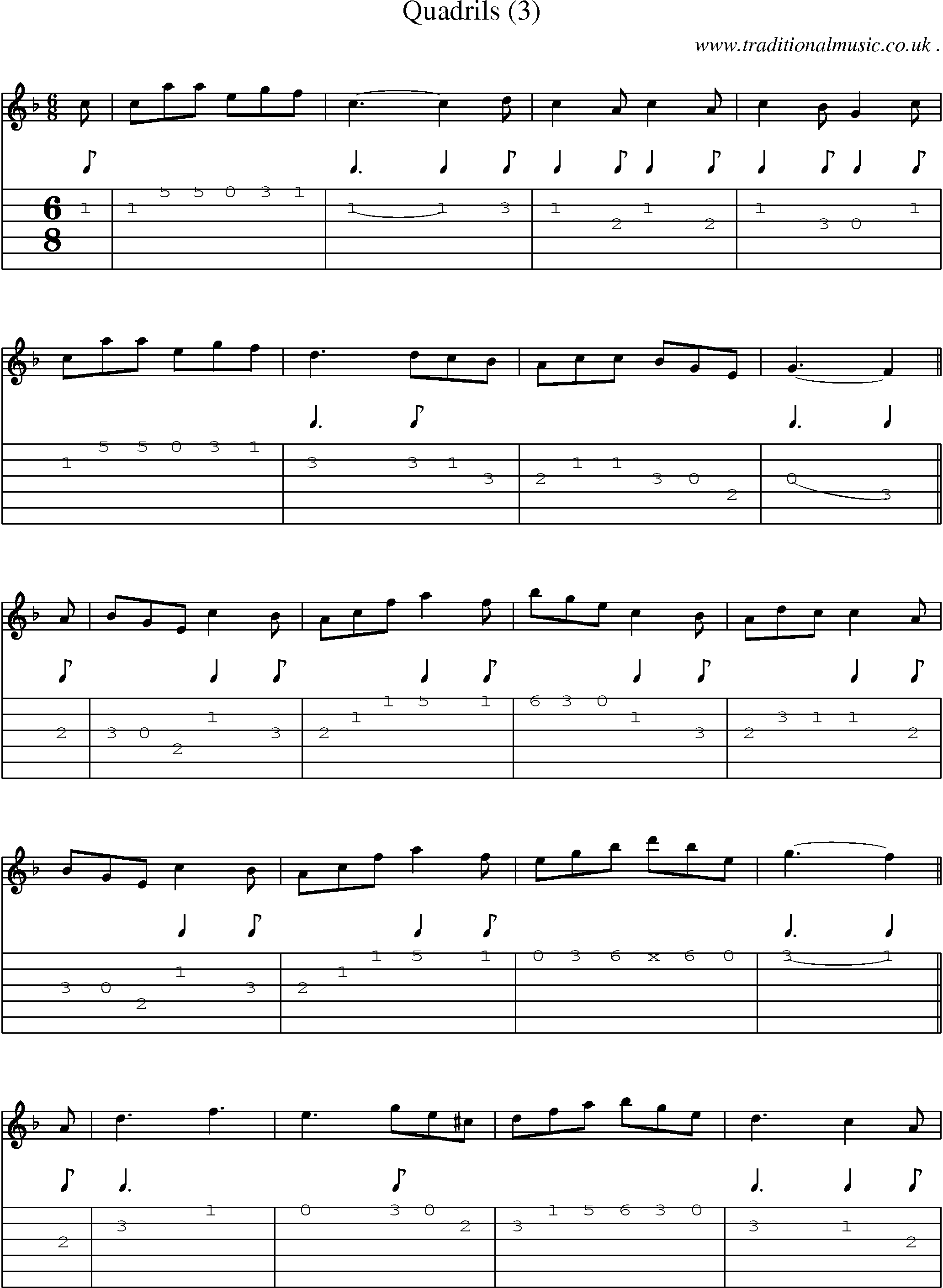 Sheet-Music and Guitar Tabs for Quadrils (3)
