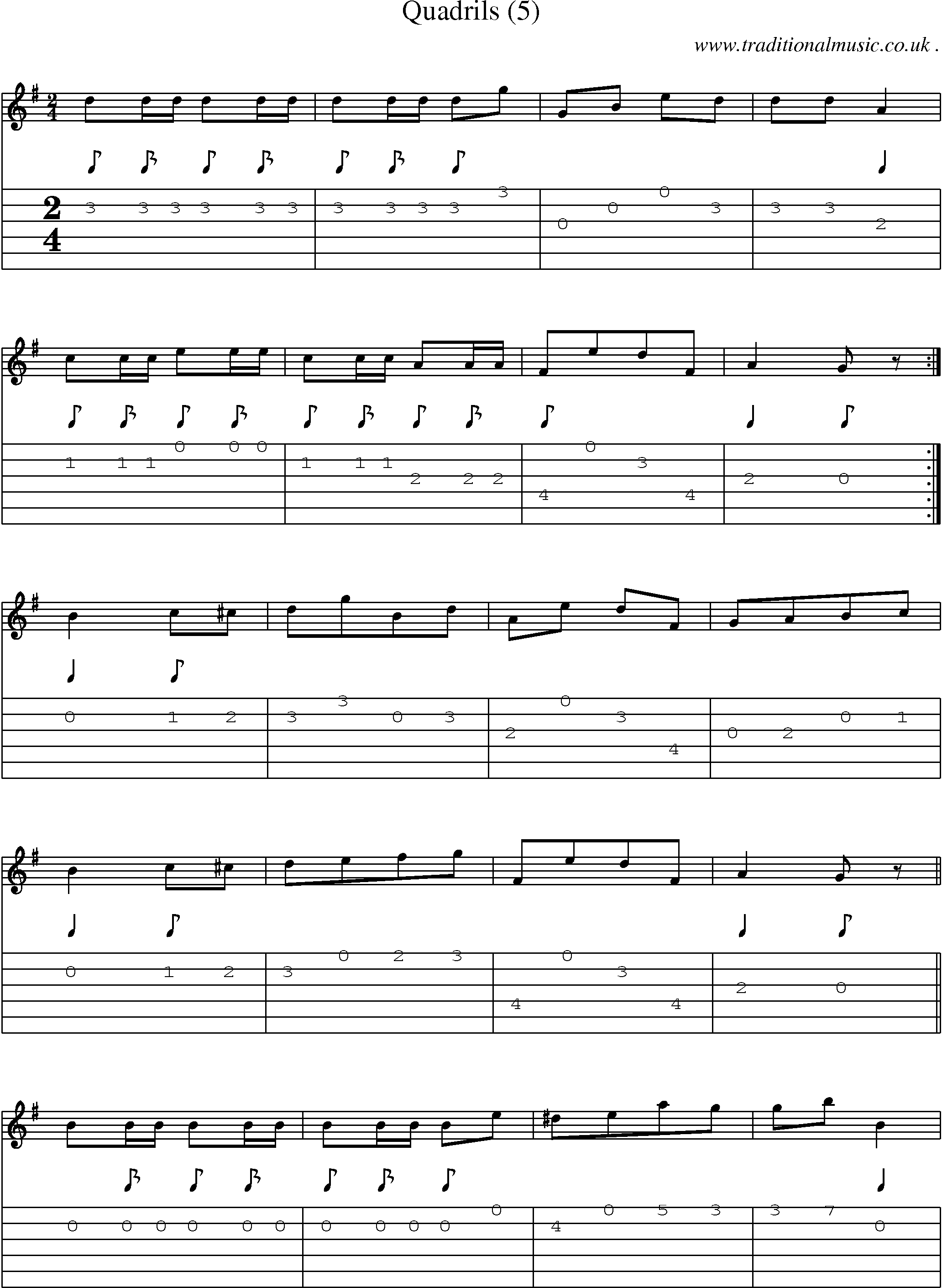 Sheet-Music and Guitar Tabs for Quadrils (5)