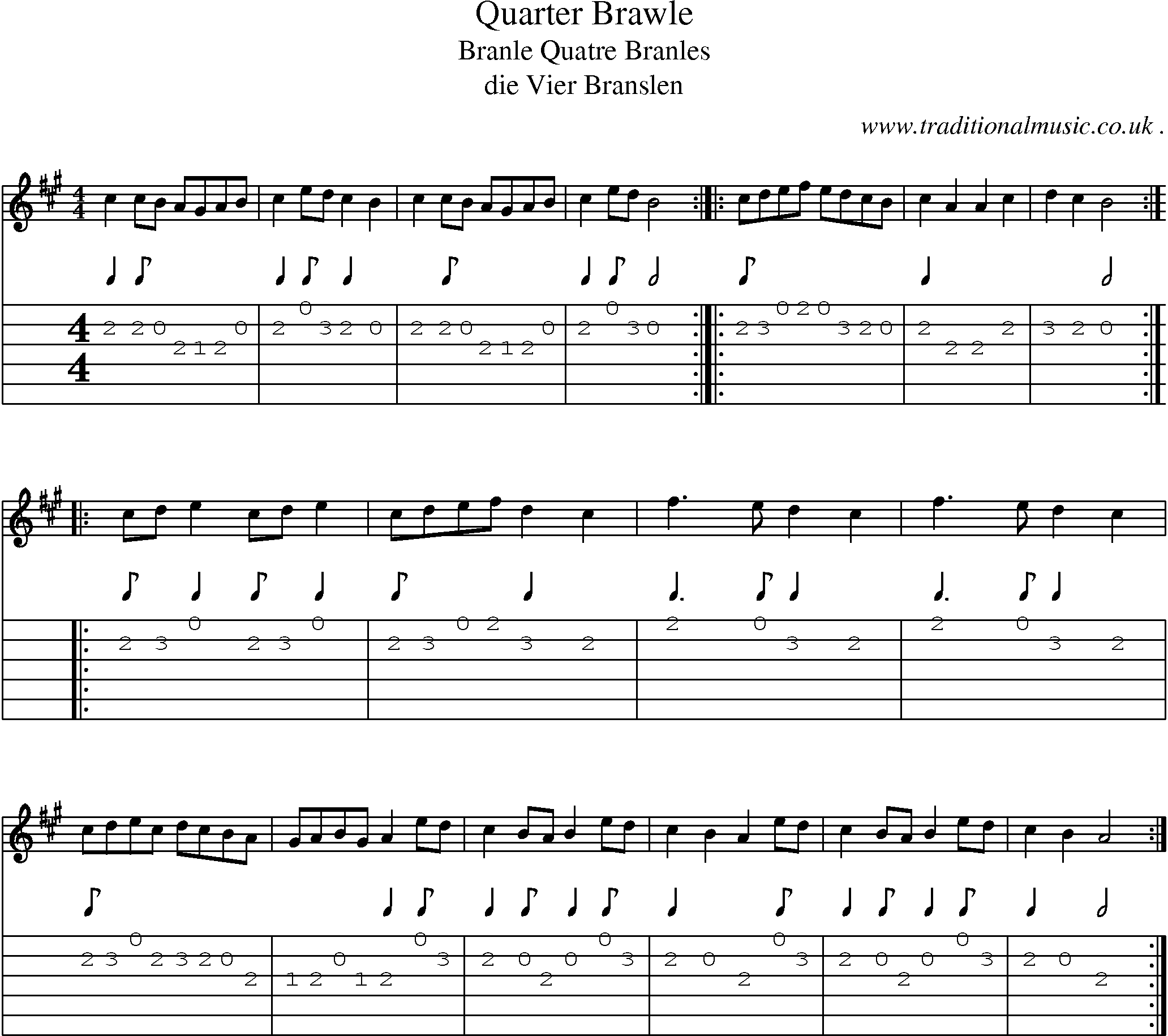 Sheet-Music and Guitar Tabs for Quarter Brawle