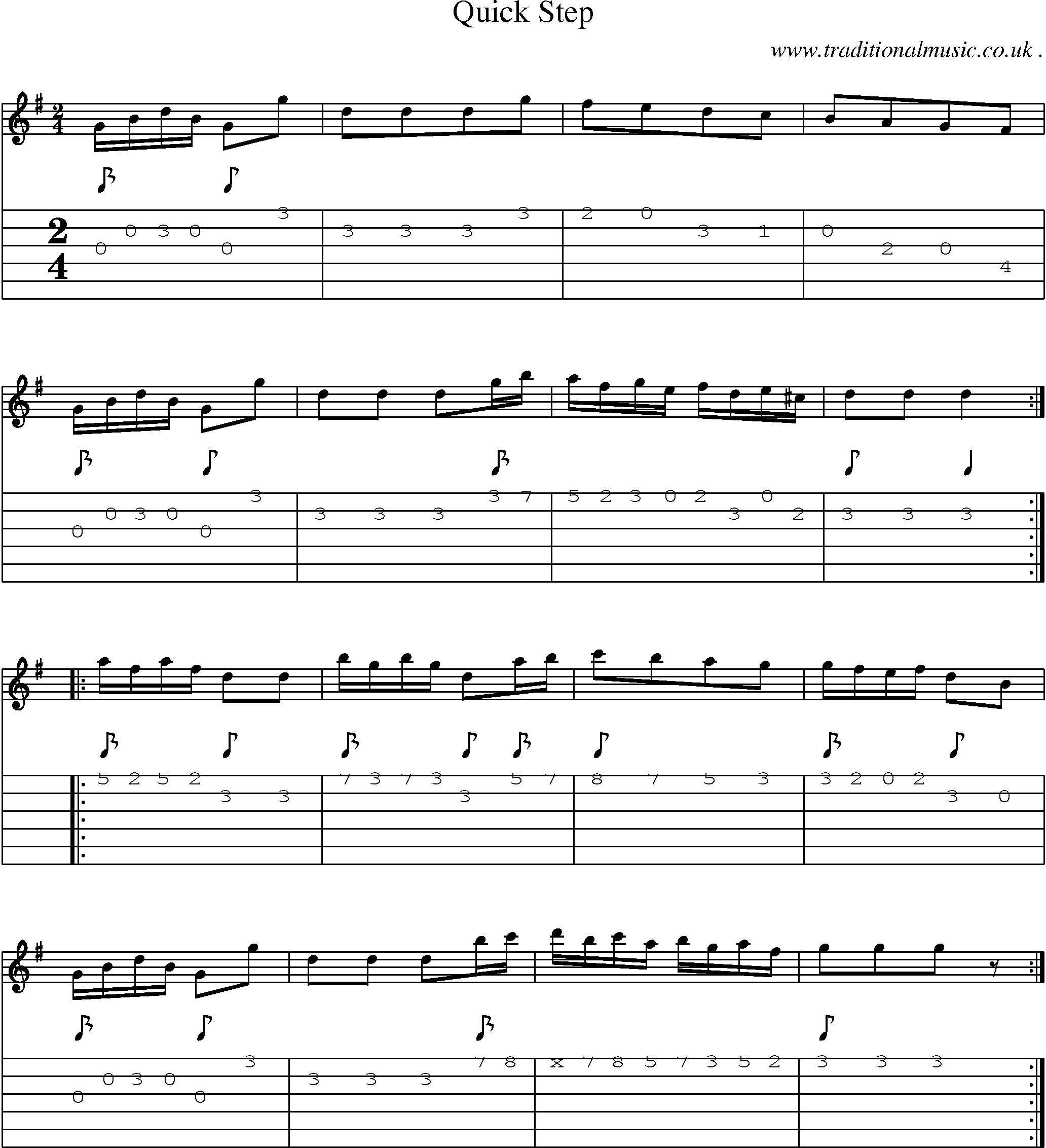 Sheet-Music and Guitar Tabs for Quick Step