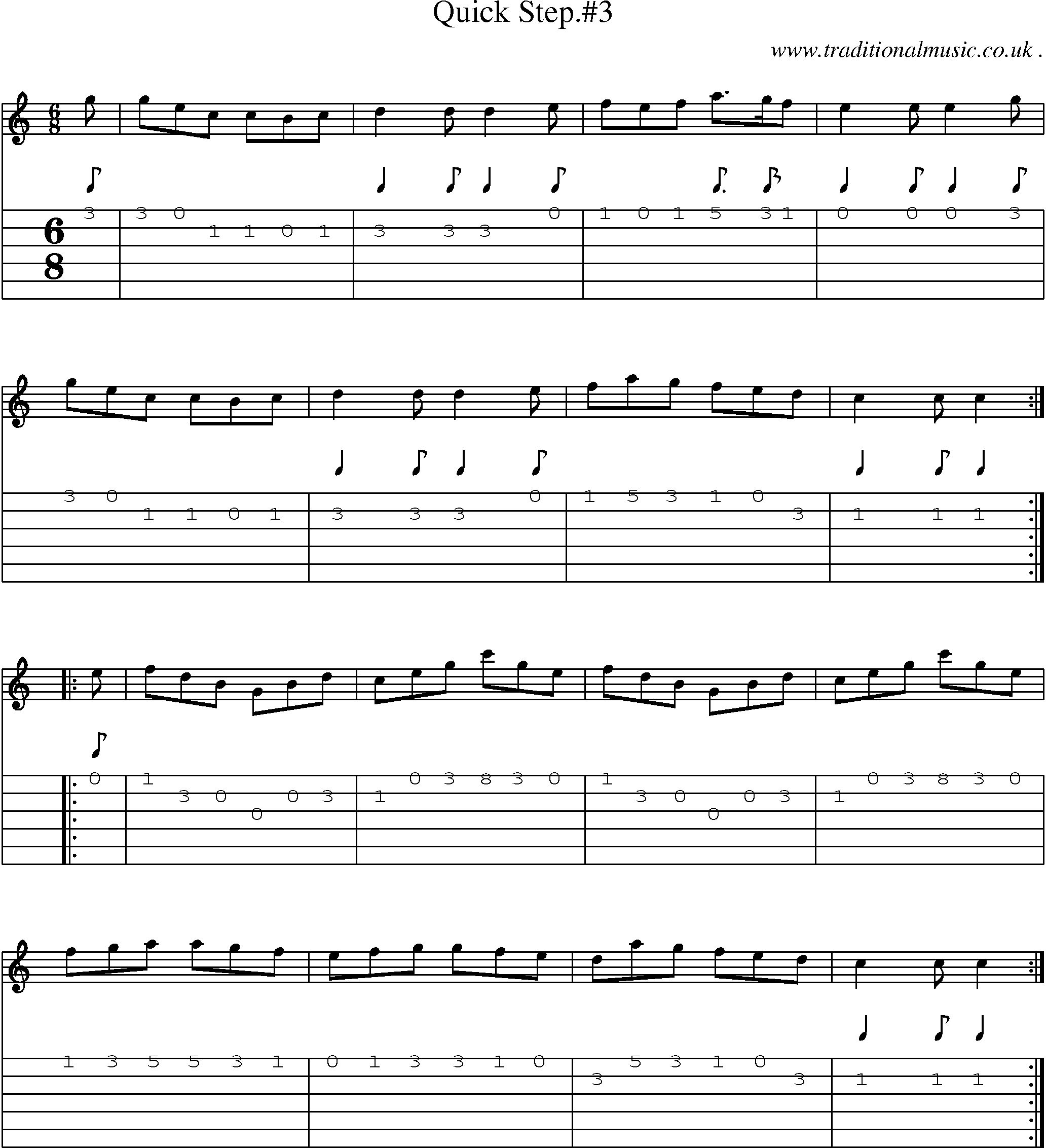Sheet-Music and Guitar Tabs for Quick Step3