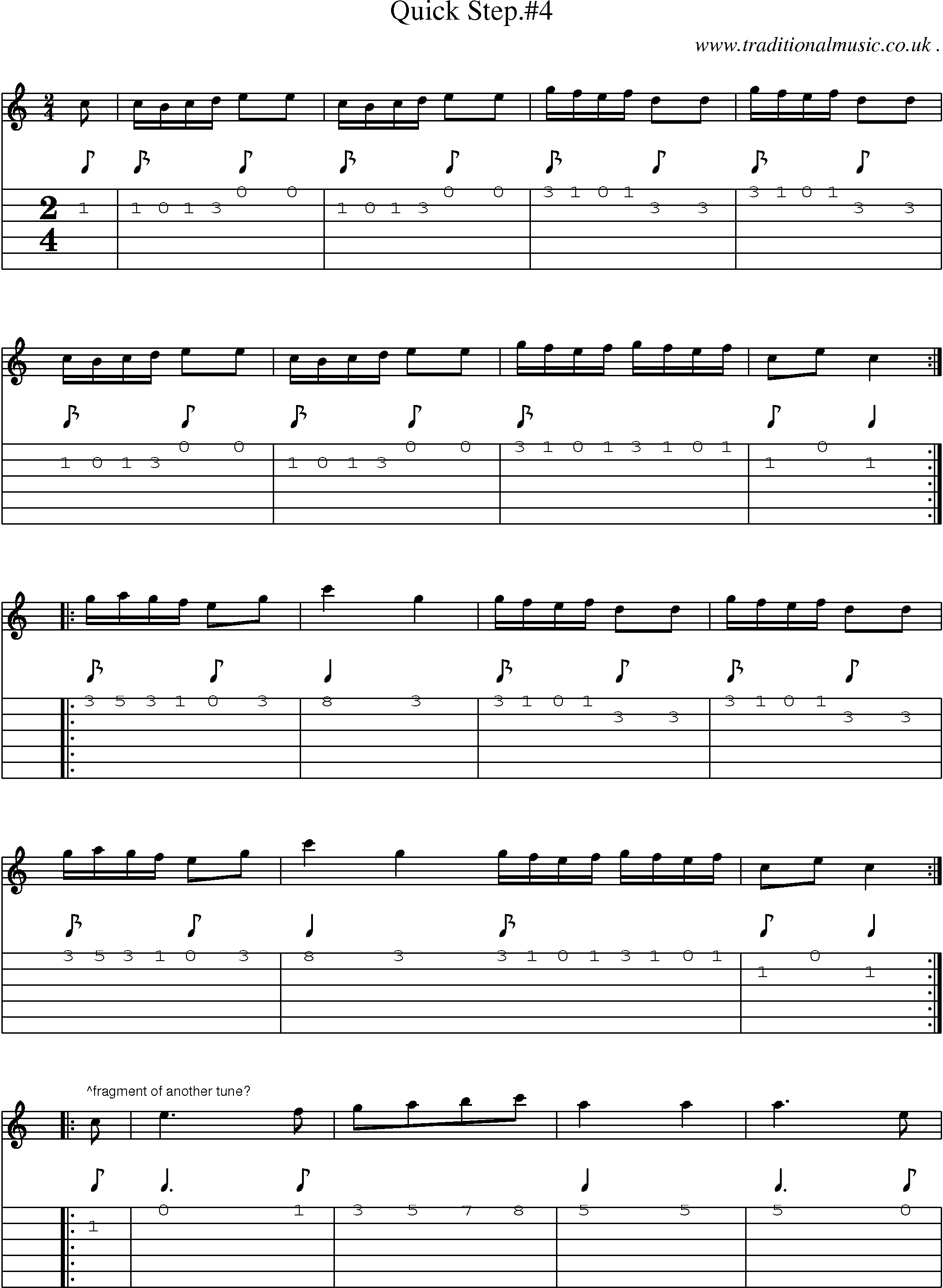 Sheet-Music and Guitar Tabs for Quick Step4