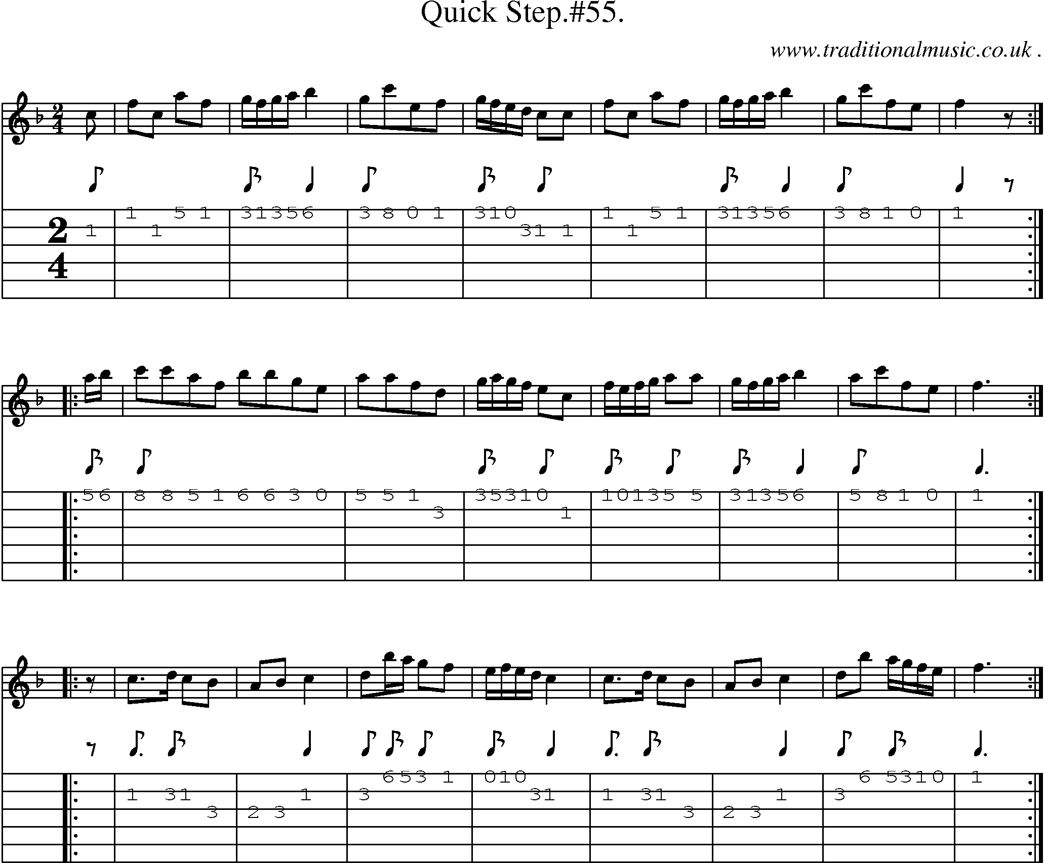 Sheet-Music and Guitar Tabs for Quick Step55