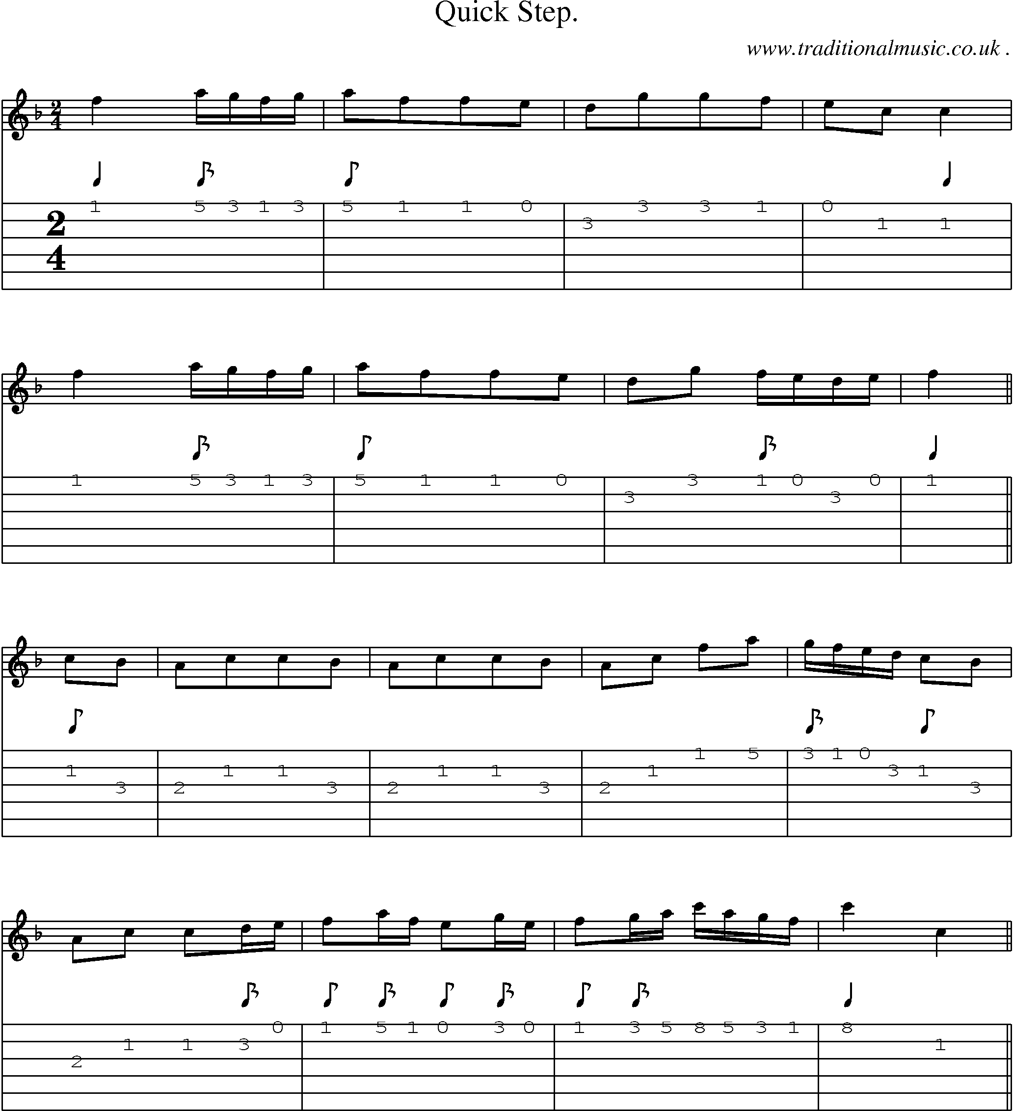 Sheet-Music and Guitar Tabs for Quick Step 