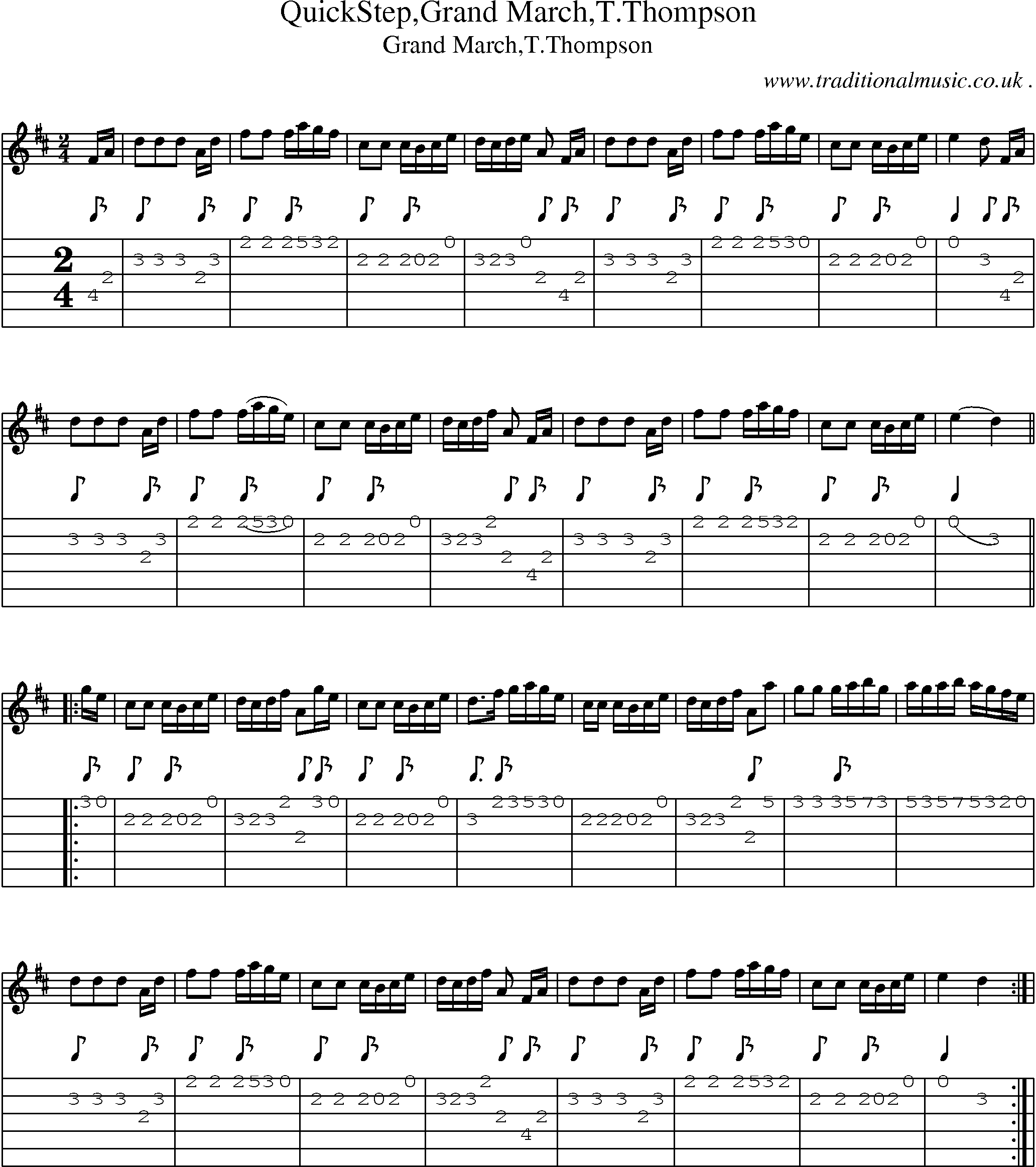 Sheet-Music and Guitar Tabs for Quickstepgrand Marchtthompson