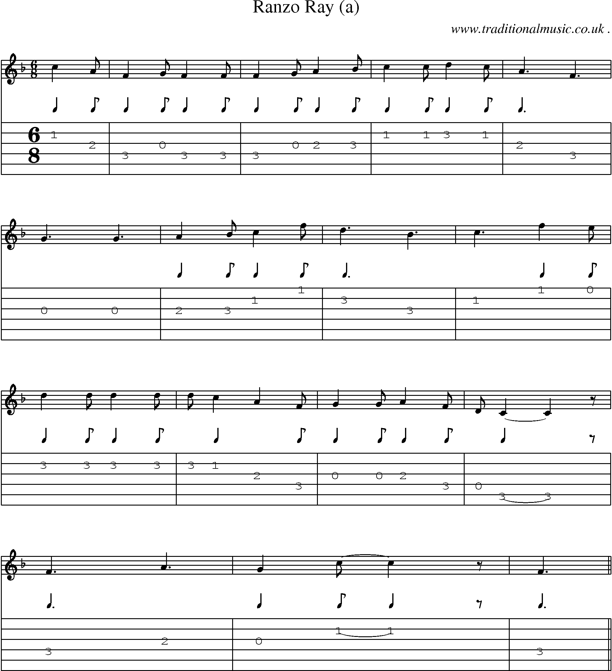 Sheet-Music and Guitar Tabs for Ranzo Ray (a)
