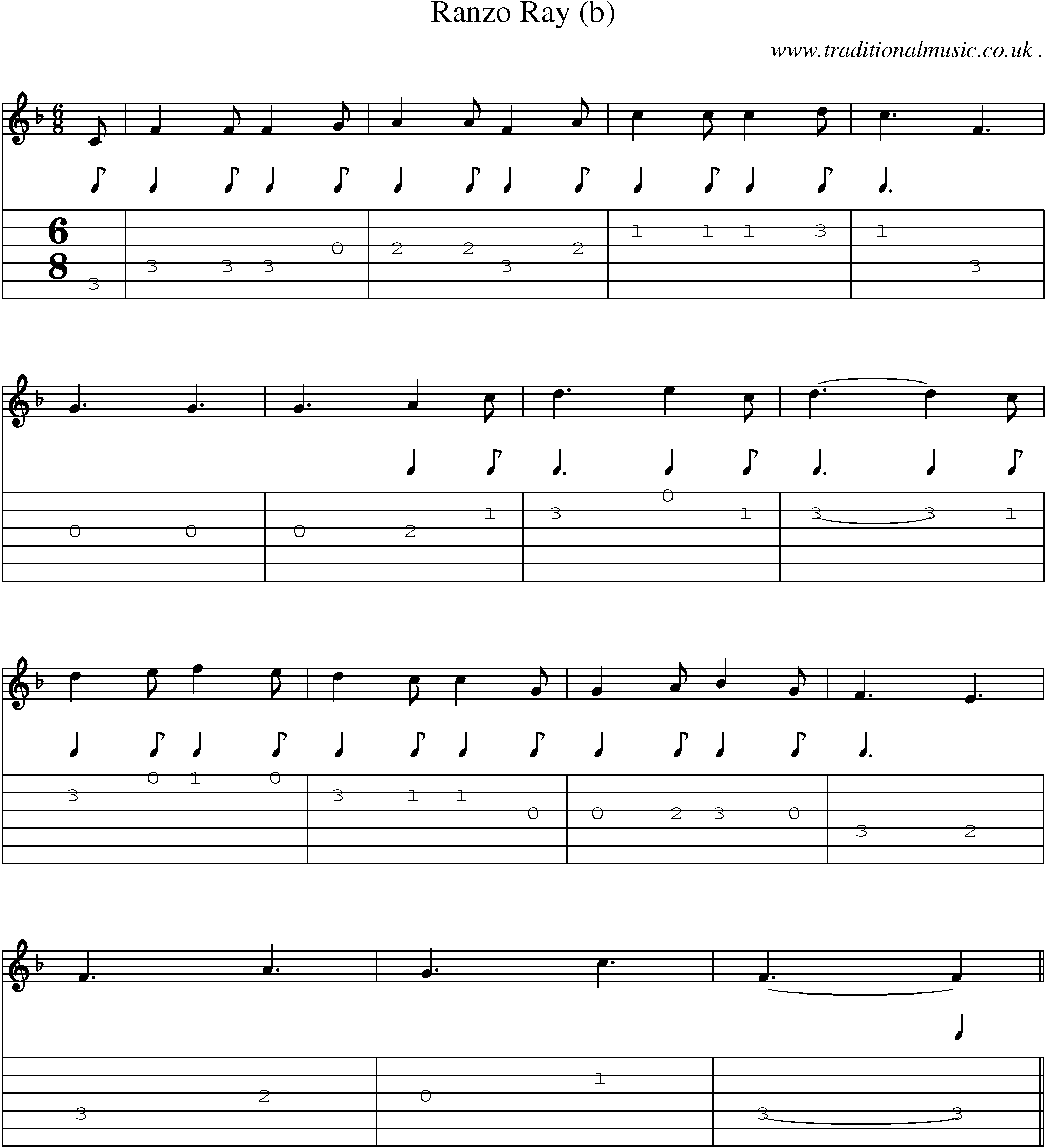 Sheet-Music and Guitar Tabs for Ranzo Ray (b)